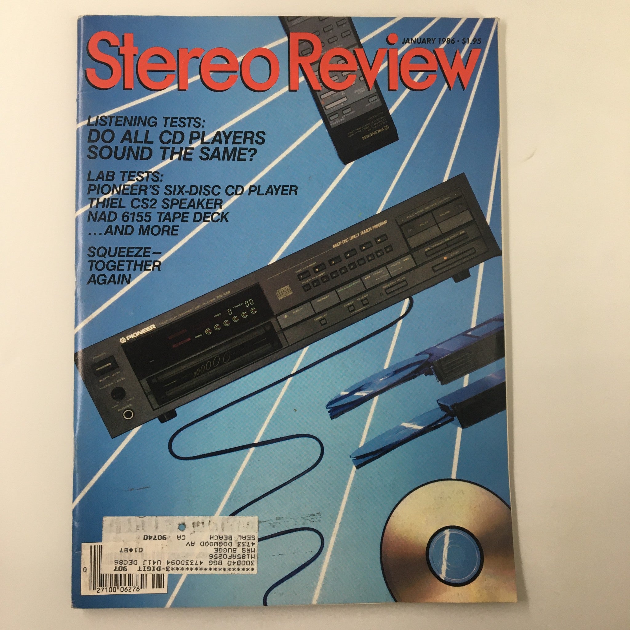 Stereo Review Magazine January 1986 Pioneer's Multi-Disc CD Player For Test