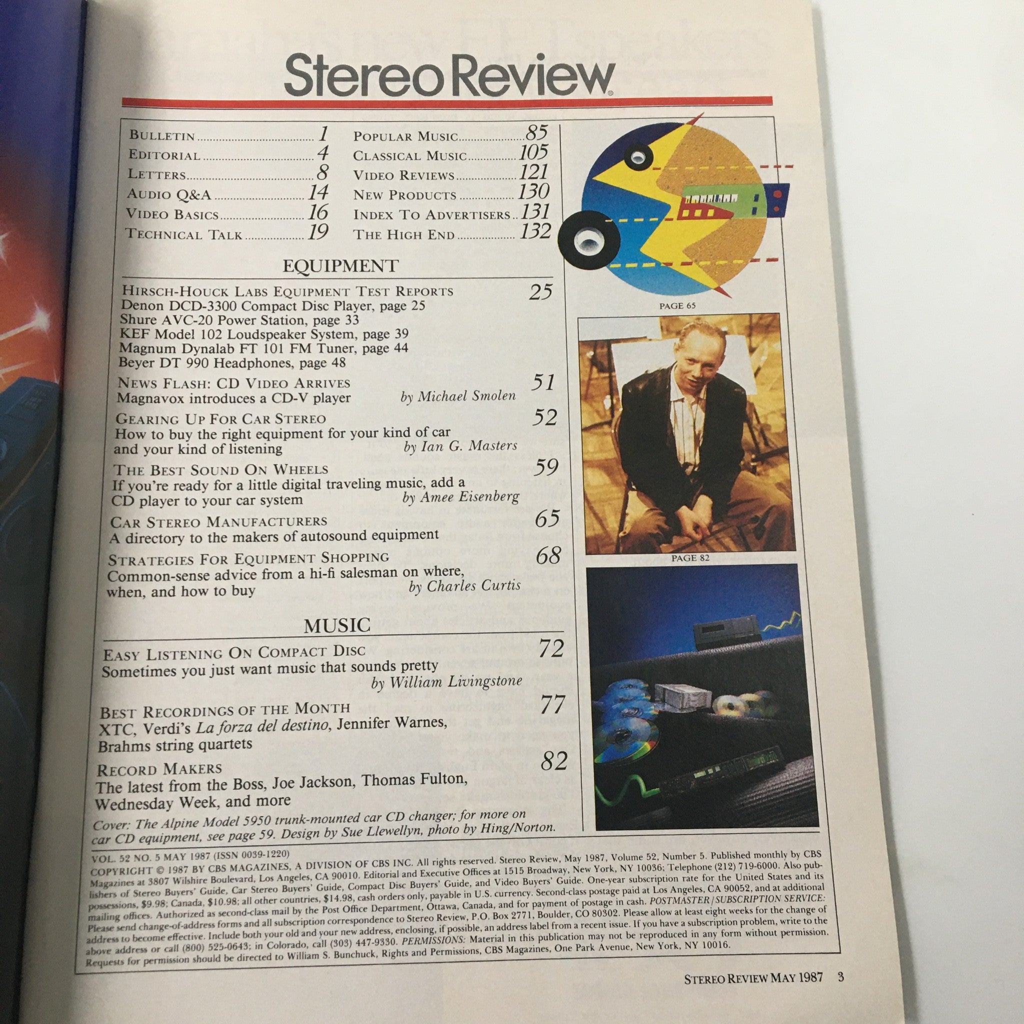 Stereo Review Magazine May 1987 The Alpine Model 5950 Truck-Mounted Car CD