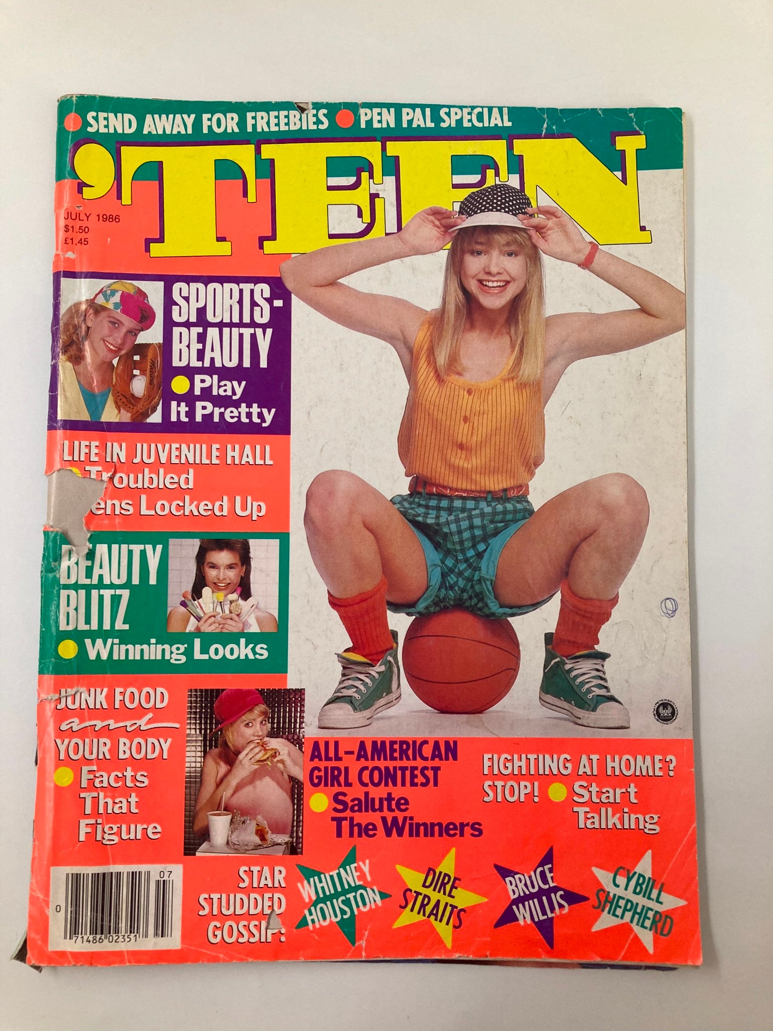 VTG Teen Magazine July 1986 Whitney Houston, Dire Straits, Bruce Willis No Label