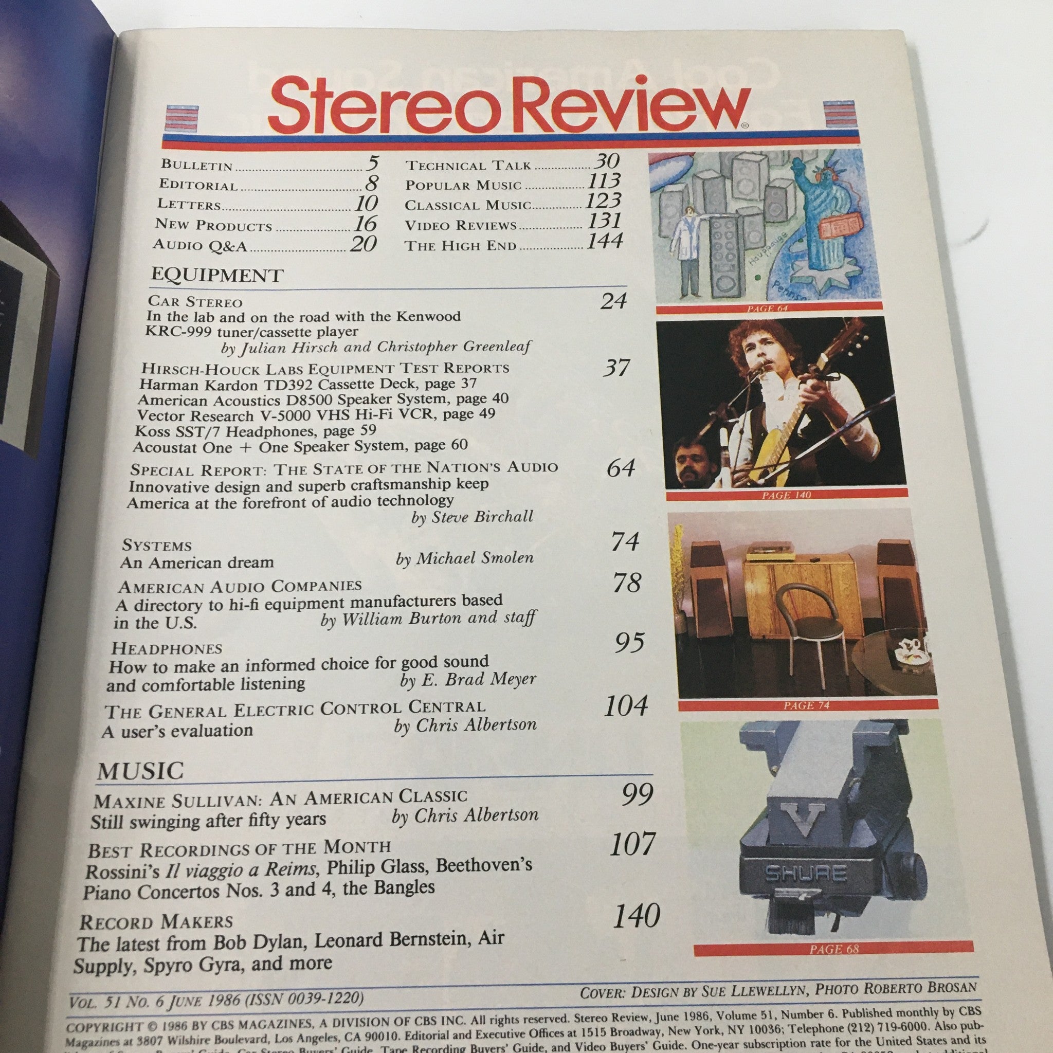 Stereo Review Magazine June 1986 Harman Kardon Cassette Deck Lab Tests