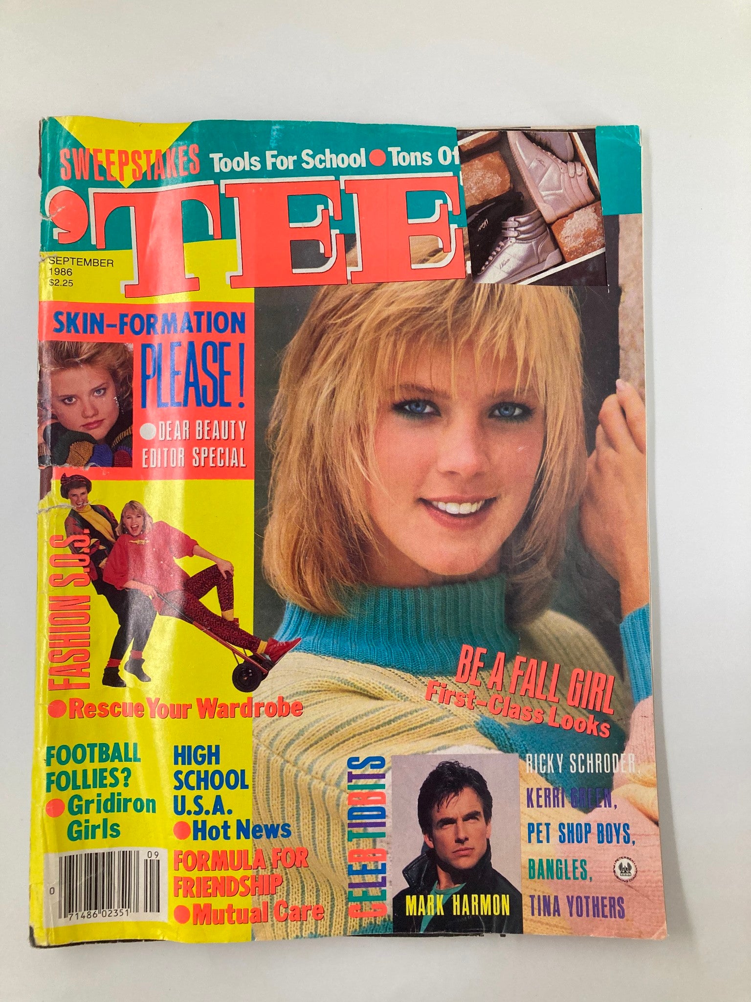 VTG Teen Magazine September 1986 Mark Harmon, Ricky Schroder & Bangles No Label