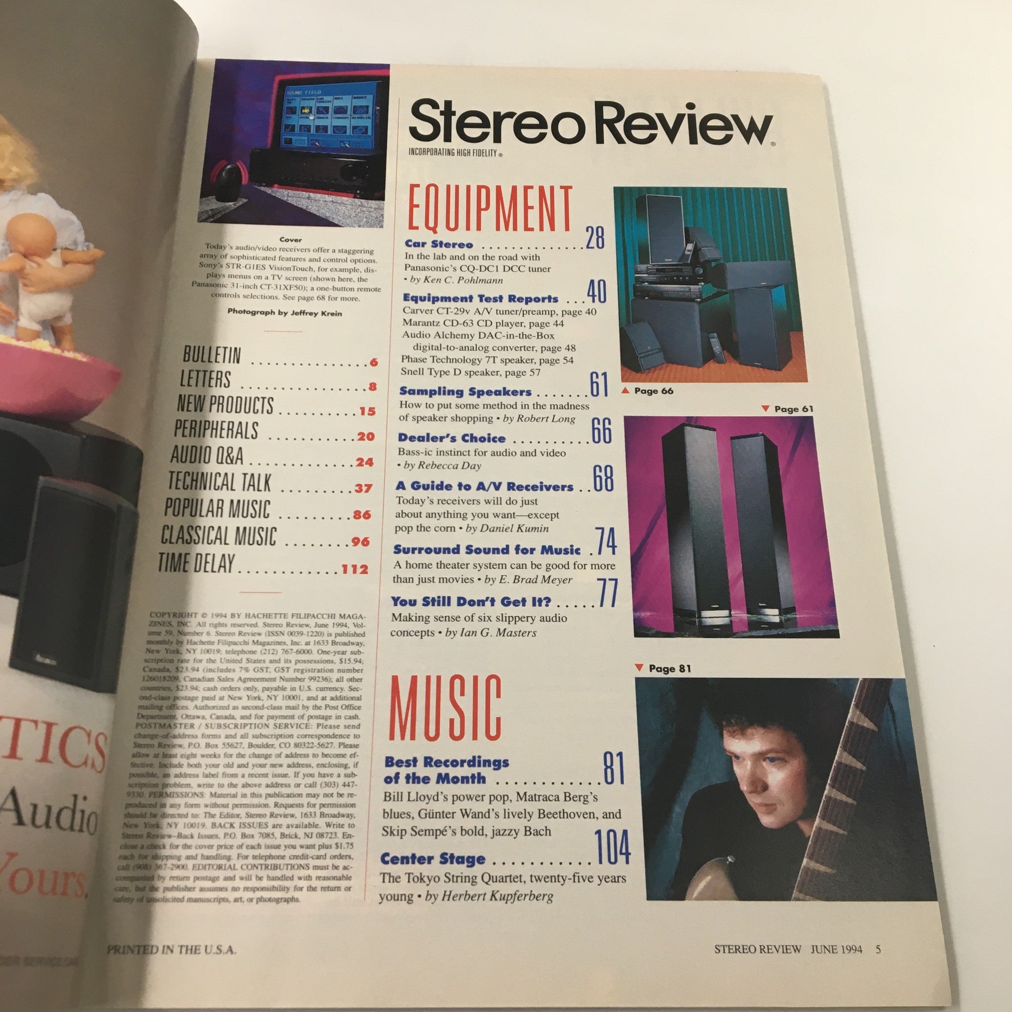 Stereo Review Magazine June 1994 A/V Options Receivers Hit The Hot Buttons VG