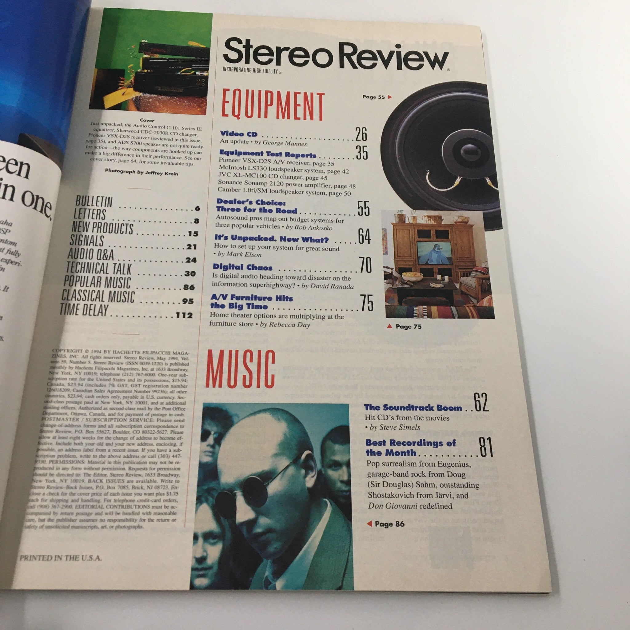 Stereo Review Magazine May 1994 Set Up Your System for Super Sound VG