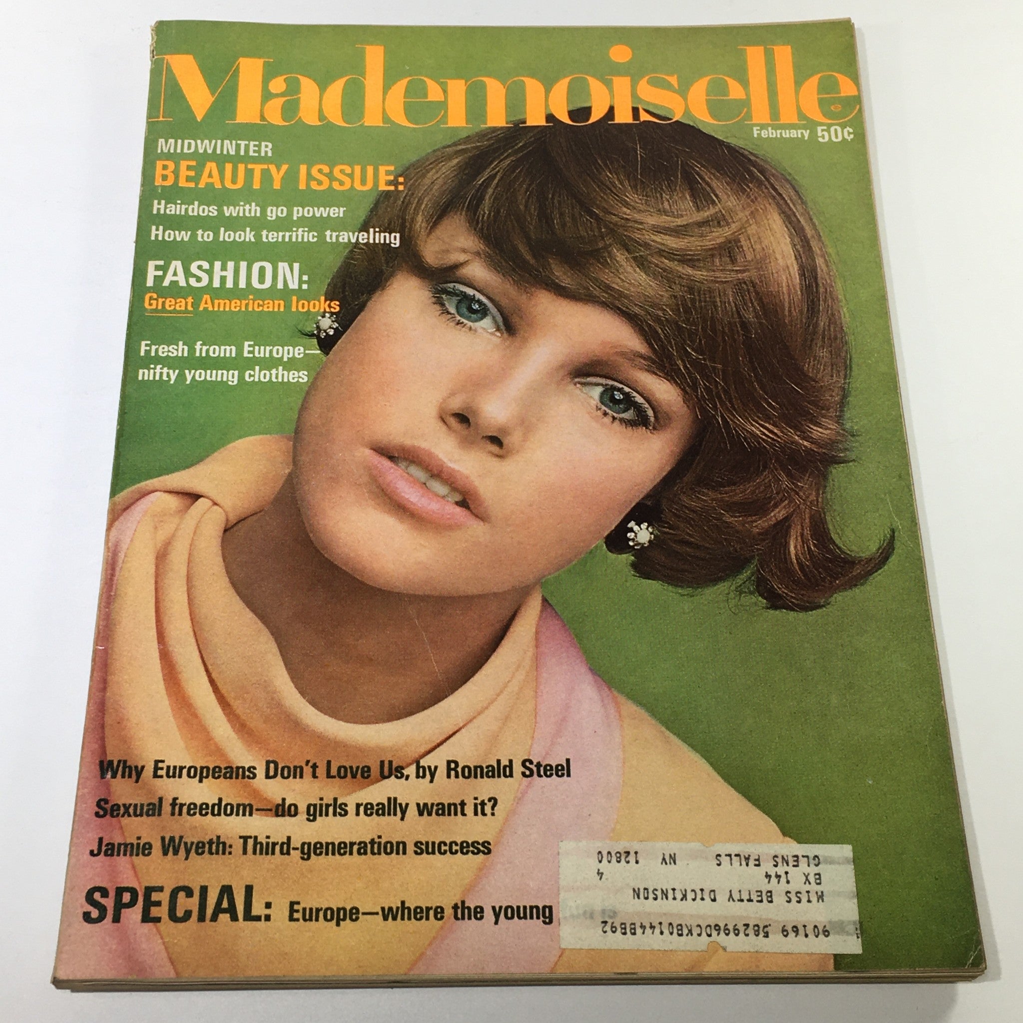 VTG Mademoiselle Magazine: February 1968 - Beautiful Fashion Full Cover