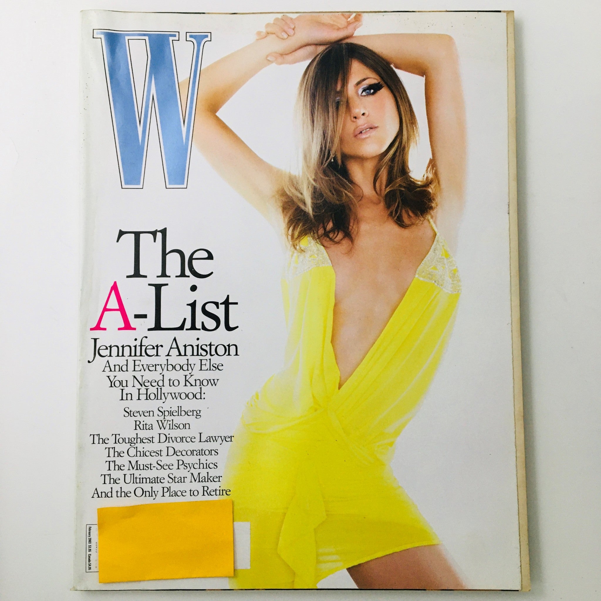 W Magazine February 2003 The A-List Actress Jennifer Anniston, Hollywood or Bust