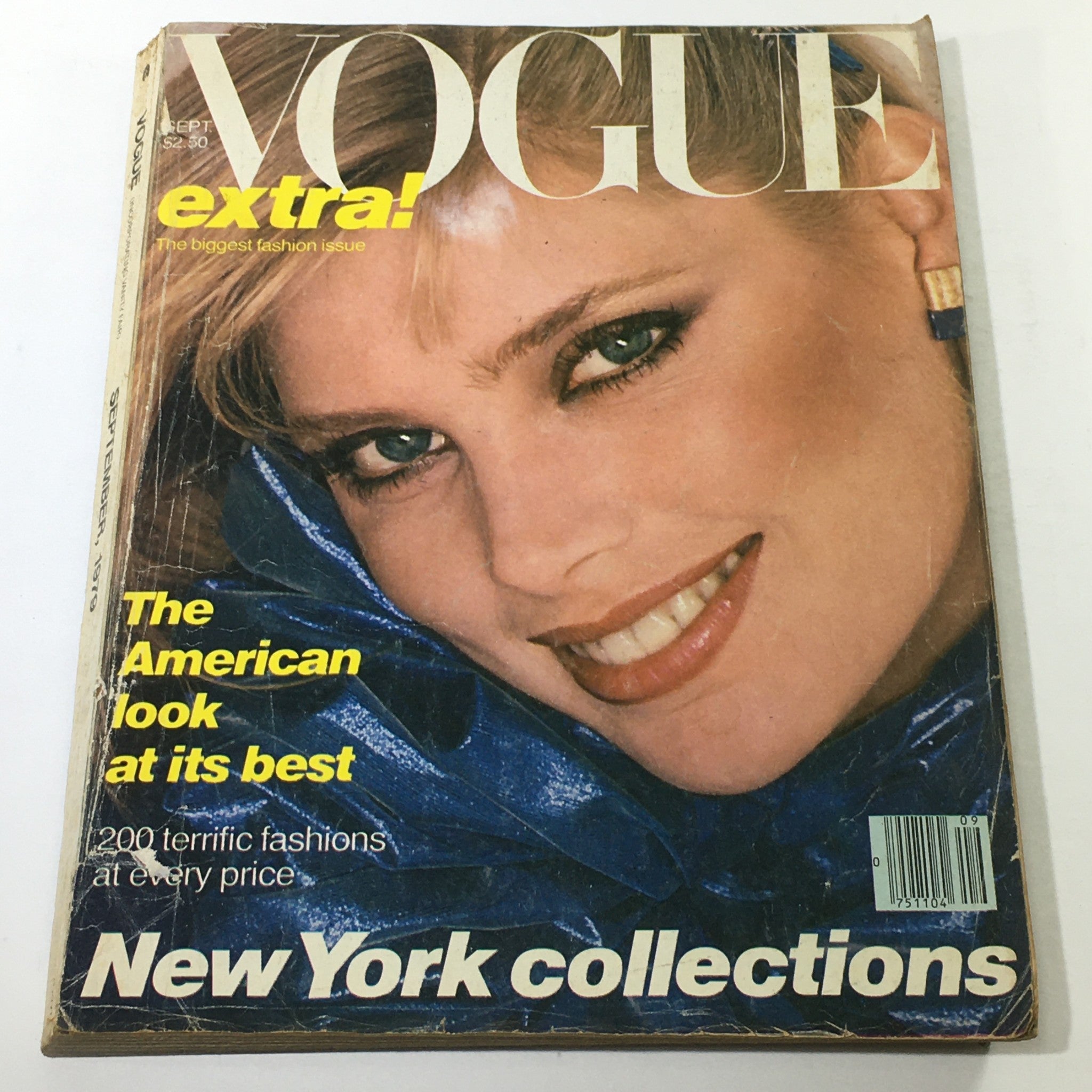 VTG Vogue Magazine: September 1979 - Gia Carangi Cover No Label/Newsstand