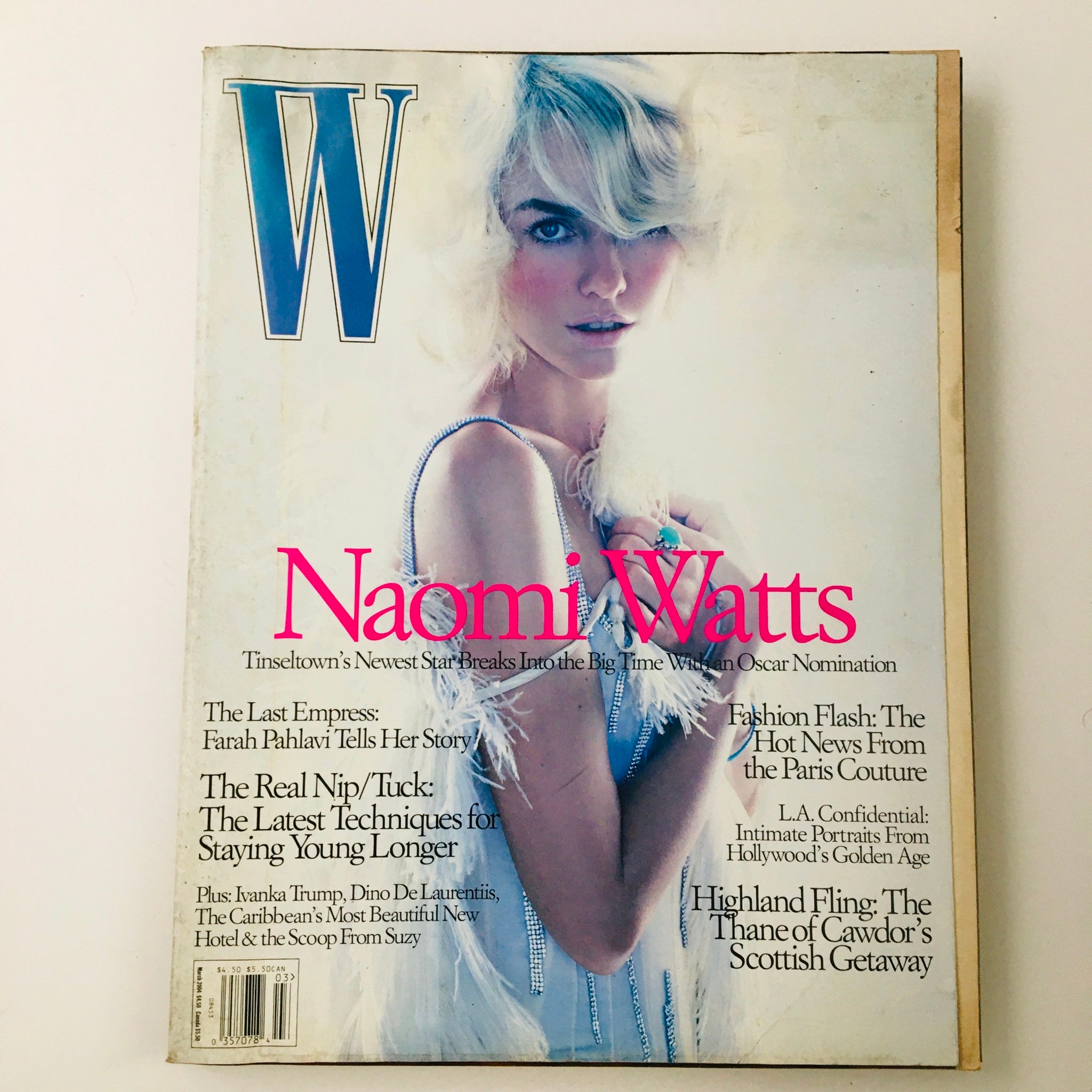 W Magazine March 2004 British Actress Naomi Watts & Farah Pahlavi, No Label