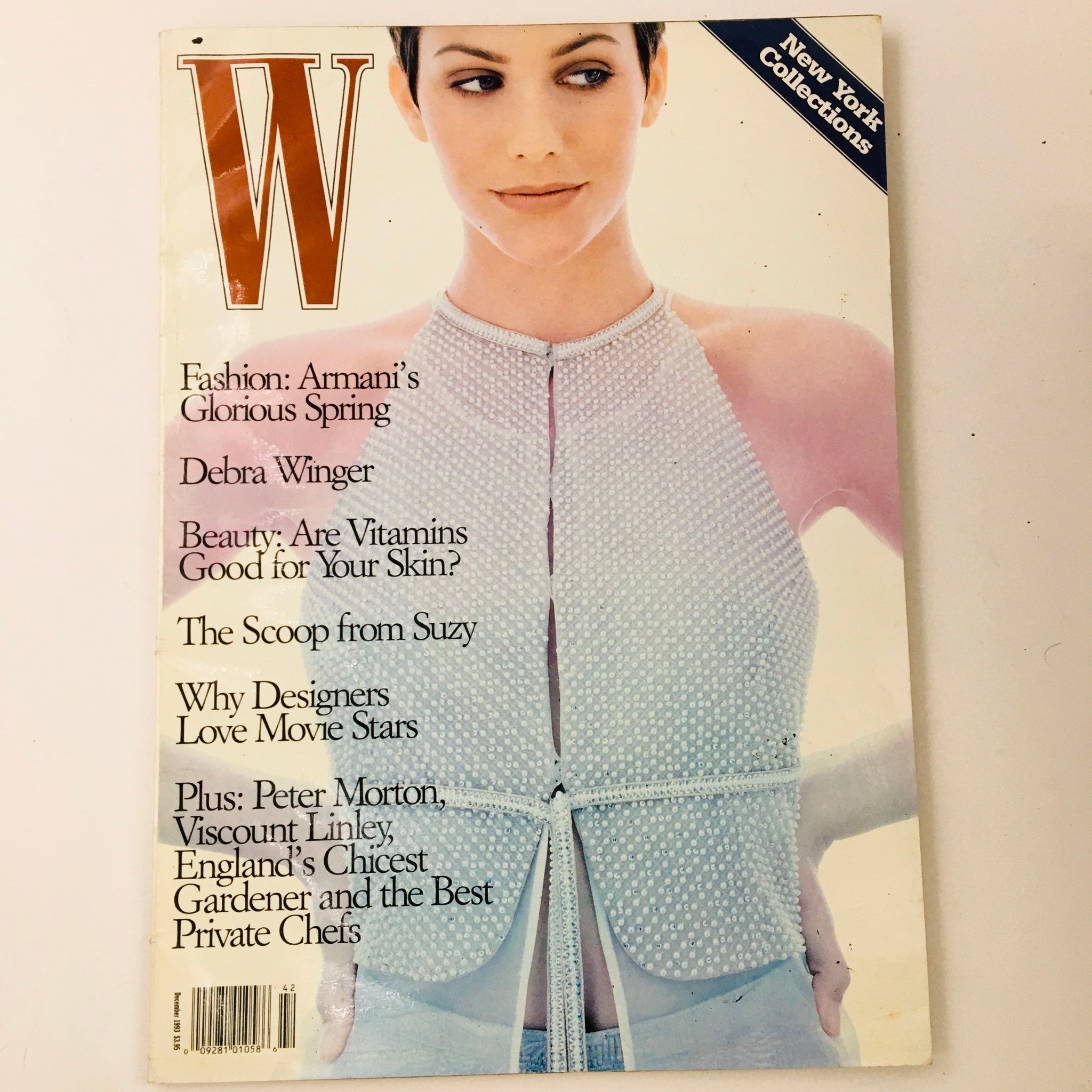 W Magazine December 1993 Actress Debra Winger & Bill Blass Feature, No Label