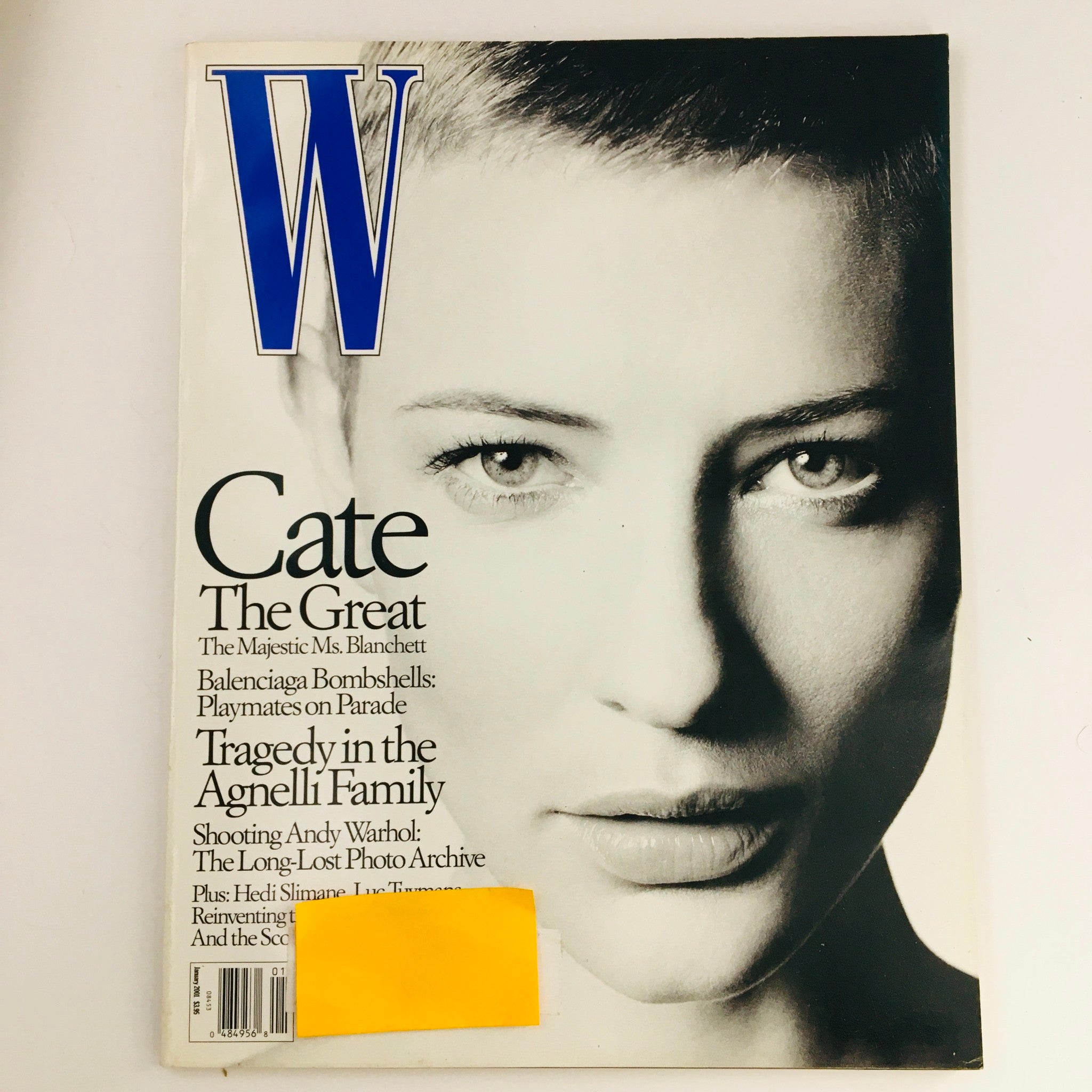 W Magazine January 2001 Australian Actor Cate Blanchett & Shooting Andy Warhol