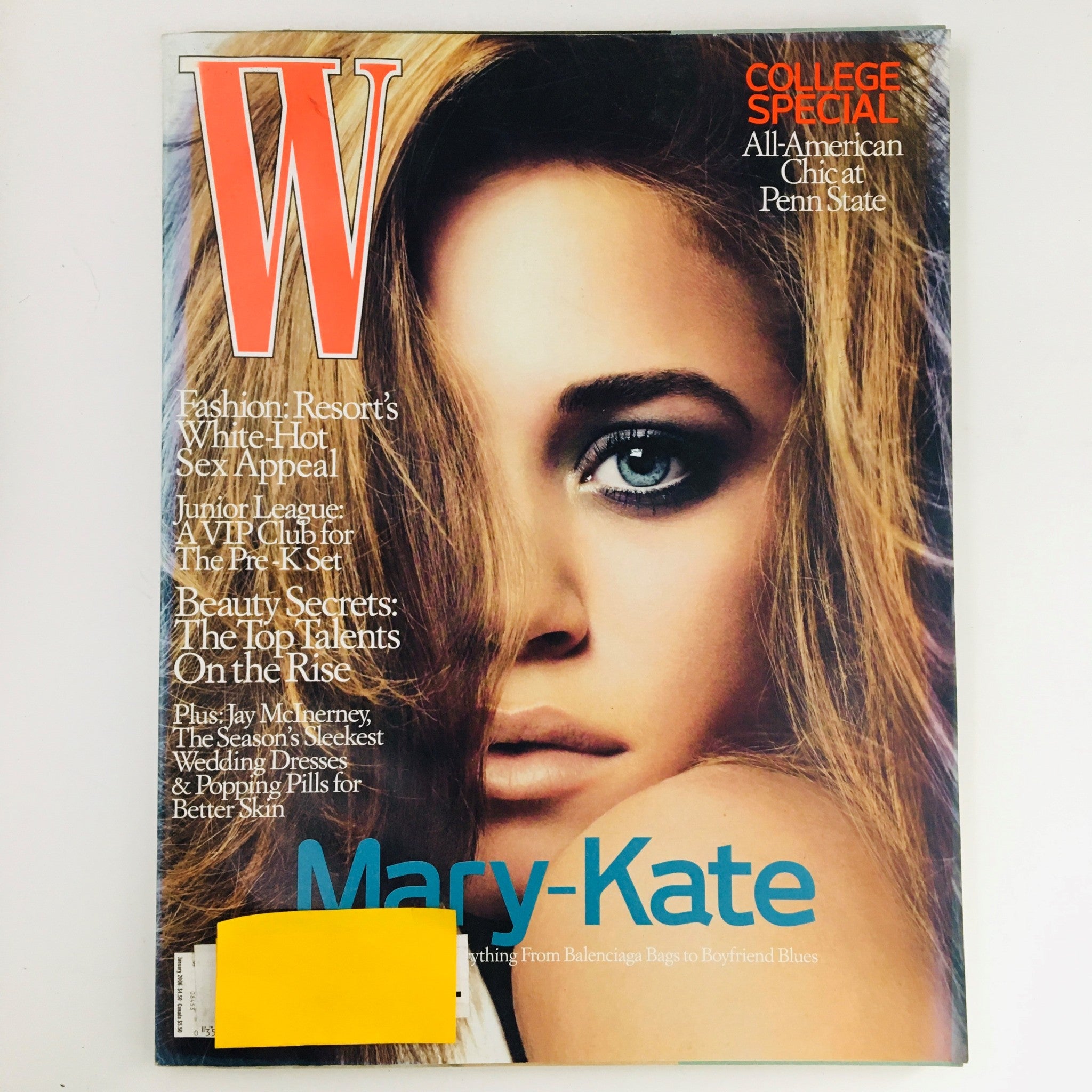 W Magazine January 2006 Fashion Designer Mary-Kate Olsen Plus College Special