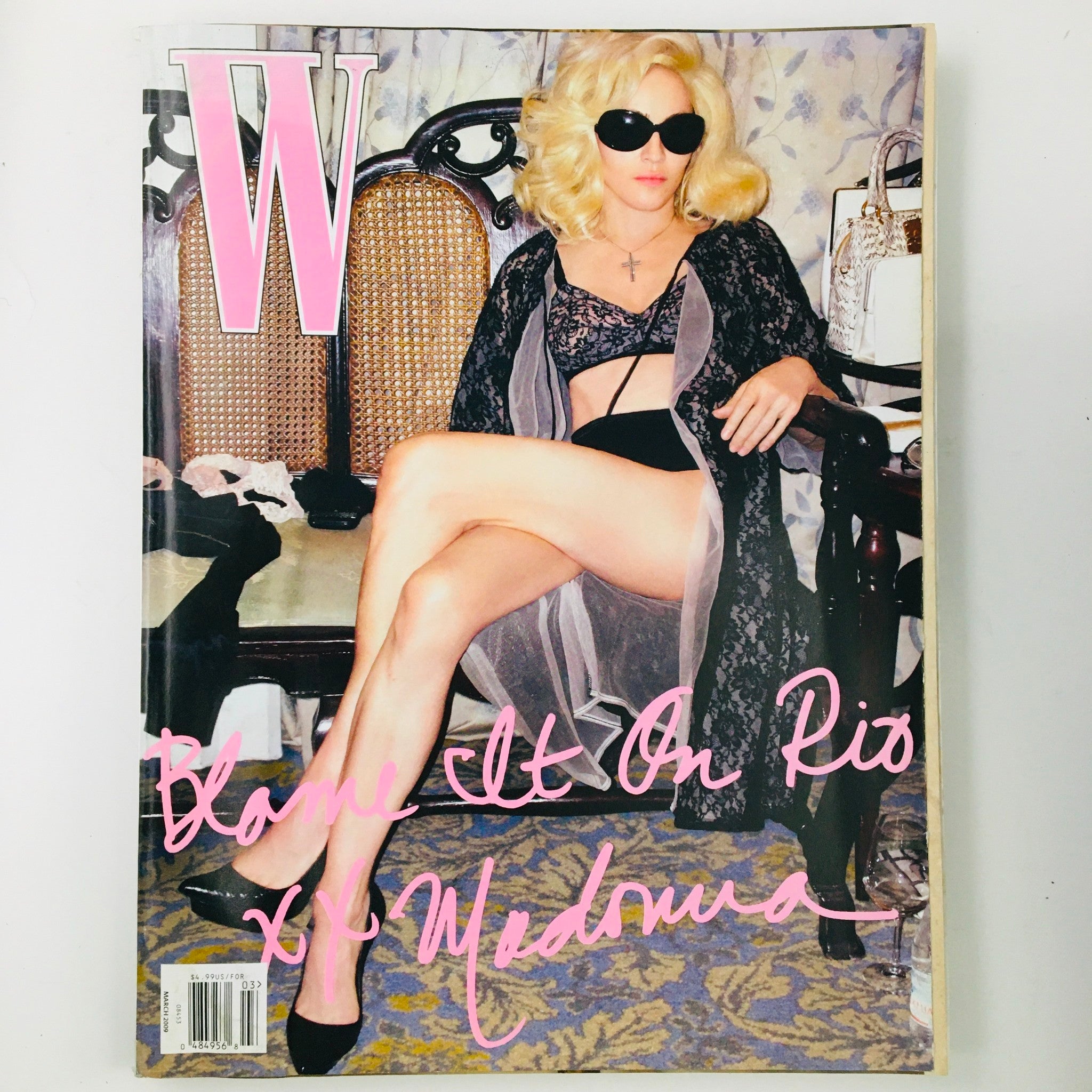 W Magazine March 2009 Singer Madonna in Material Things, No Label