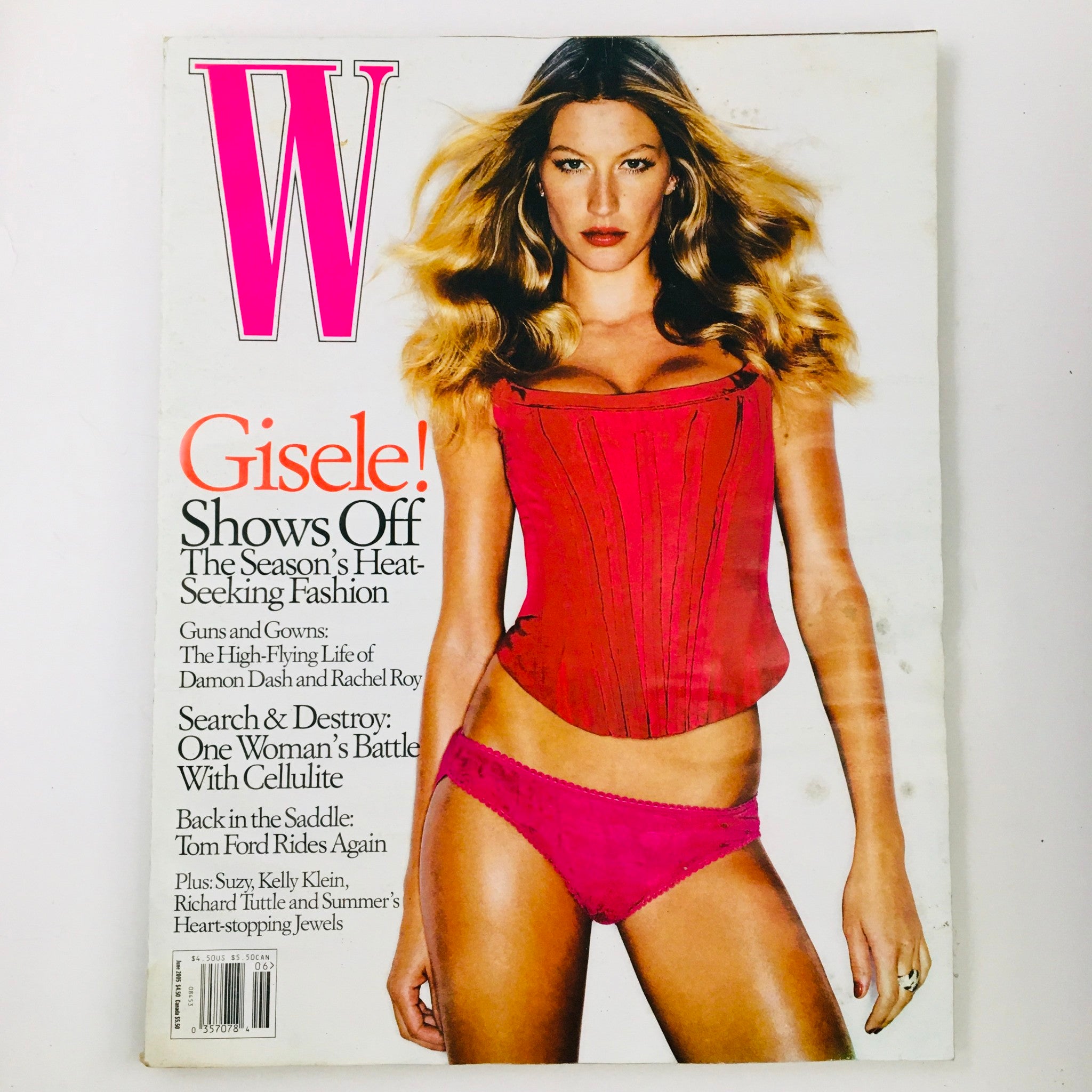 W Magazine June 2005 Brazilian Model Gisele Bündchen Shows Off, No Label