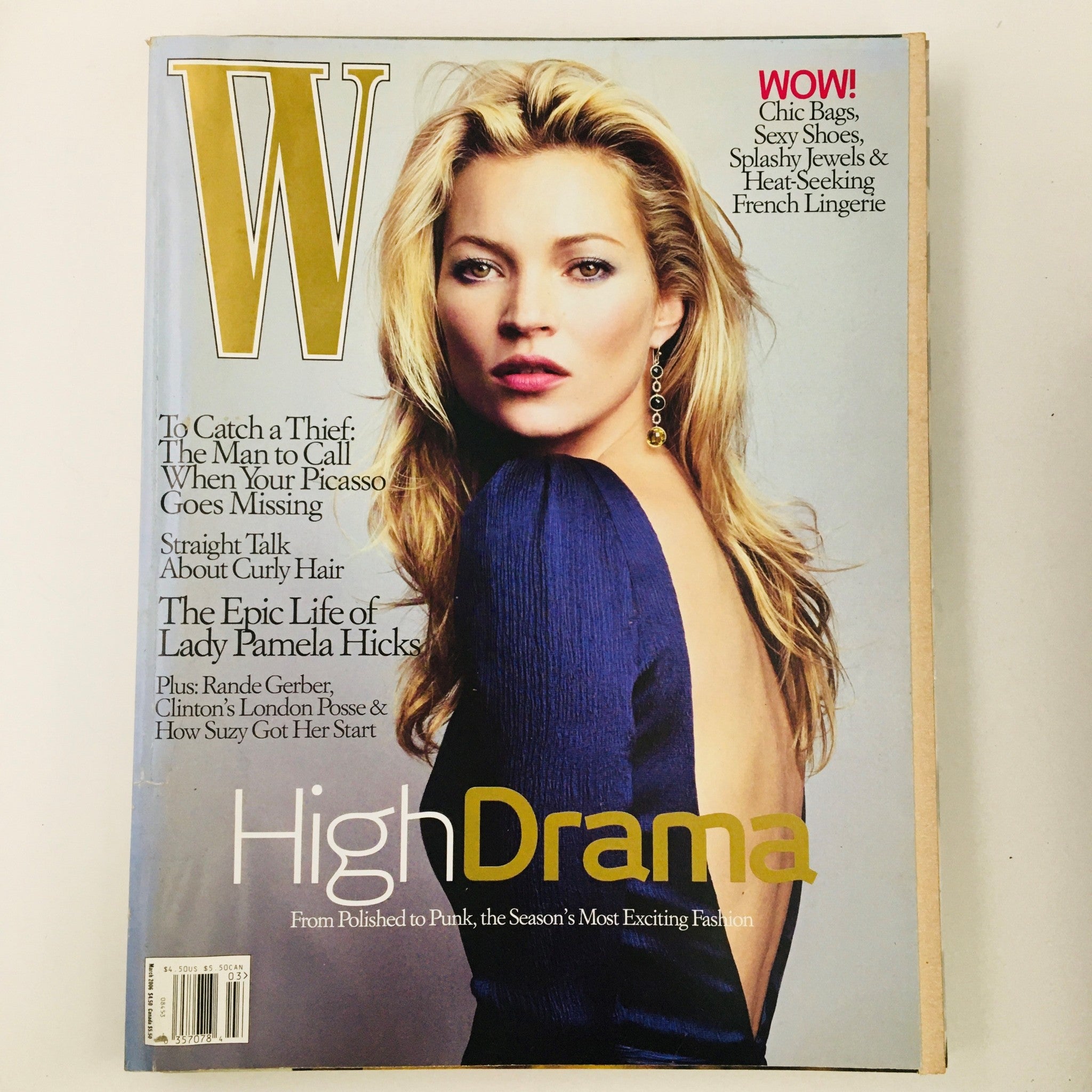 W Magazine March 2006 Model Kate Moss & Epic Life of Lady Pamela Hicks No Label