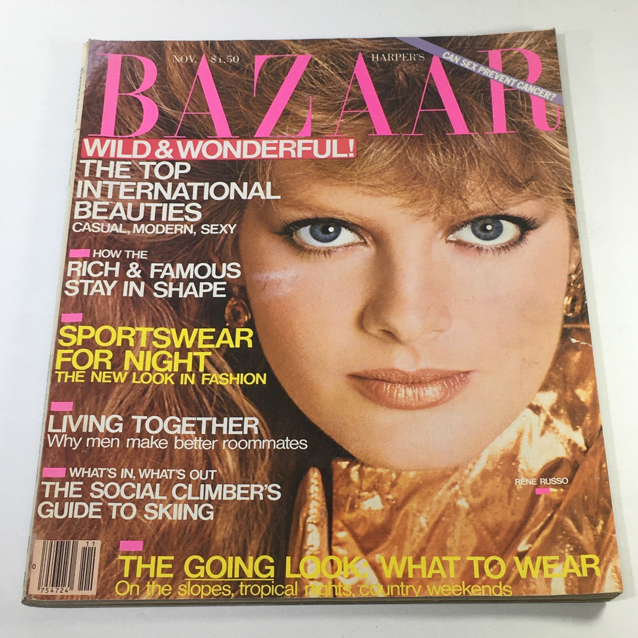 VTG Bazaar Magazine: November 1980 - Rene Russo Cover No Label/Newsstand