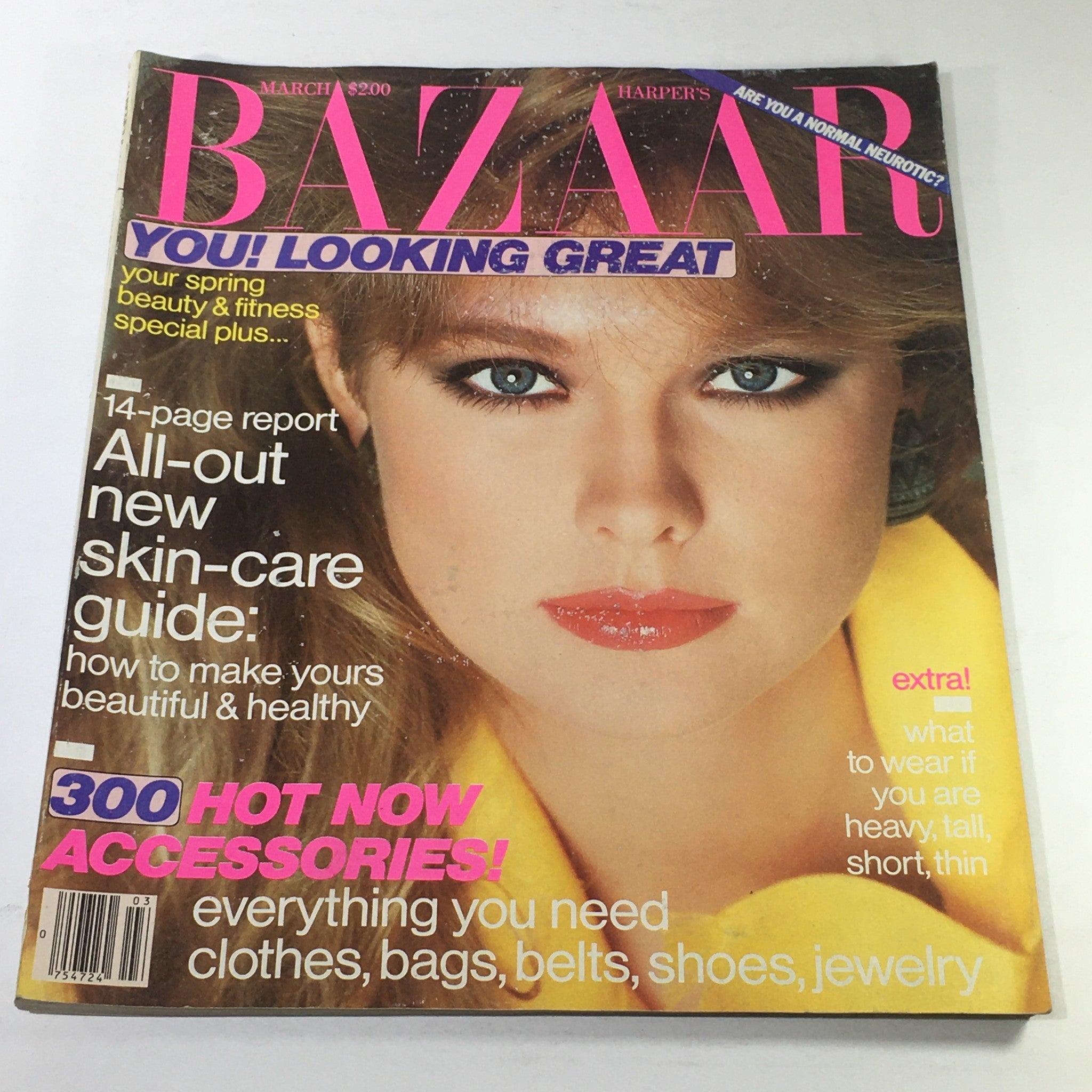 VTG Bazaar Magazine: March 1982 - Nancy DeWeir Cover No Label/Newsstand