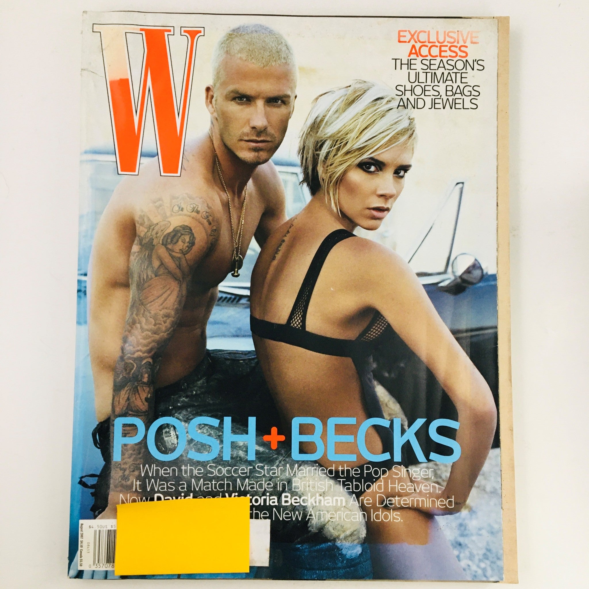 W Magazine August 2007 Soccer Star David Beckham Married Pop Singer Posh