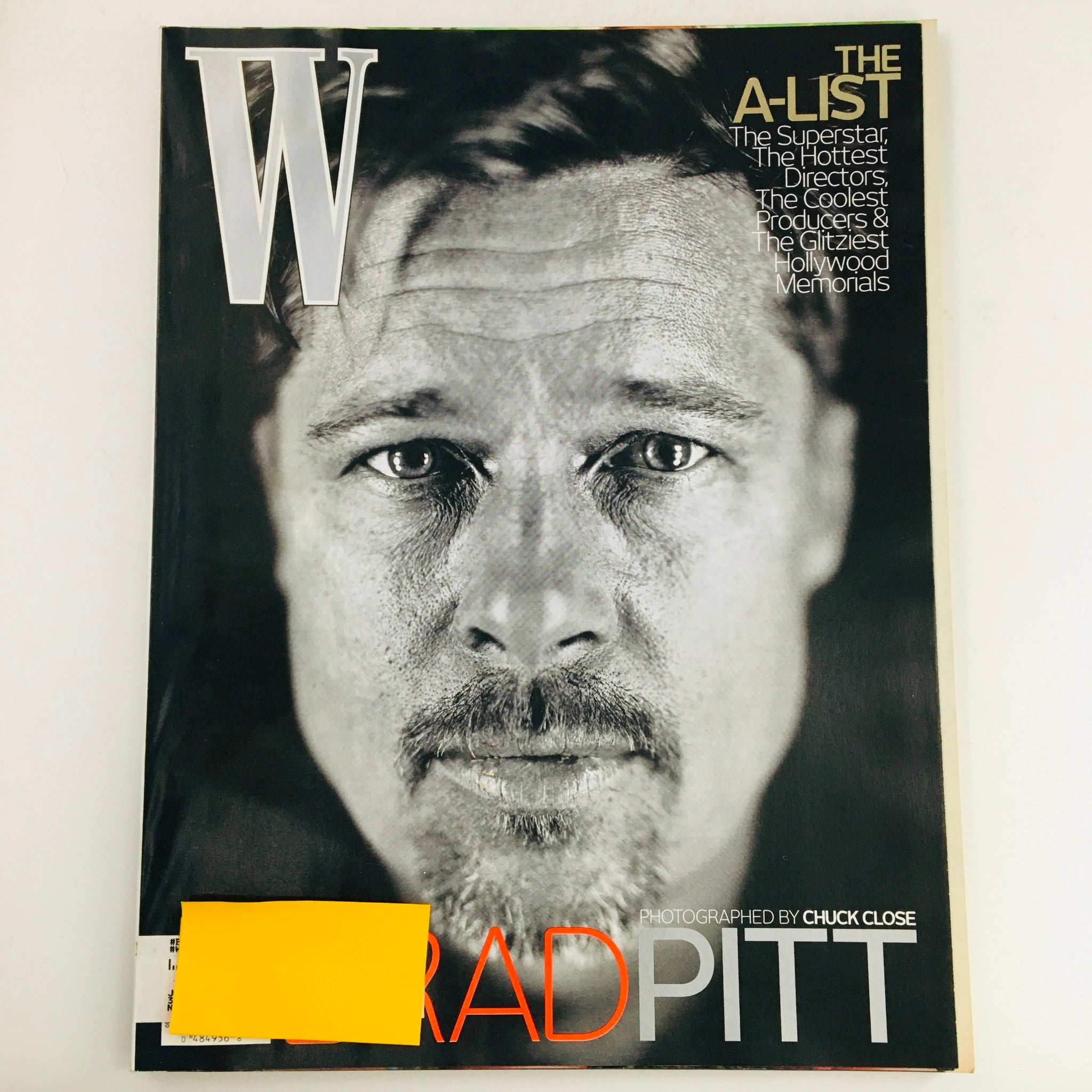 W Magazine February 2009 Brad Pitt in Brad New World Photo by Chuck Close, VG