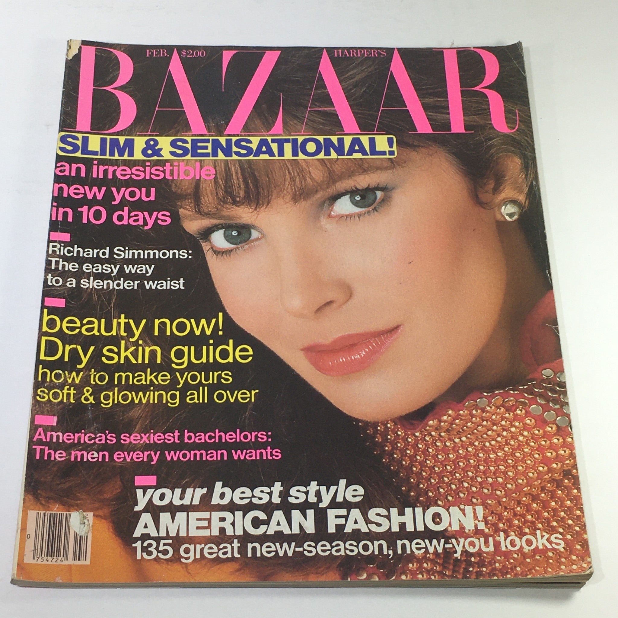 VTG Bazaar Magazine: February 1983 - Jaclyn Smith Cover No Label/Newsstand