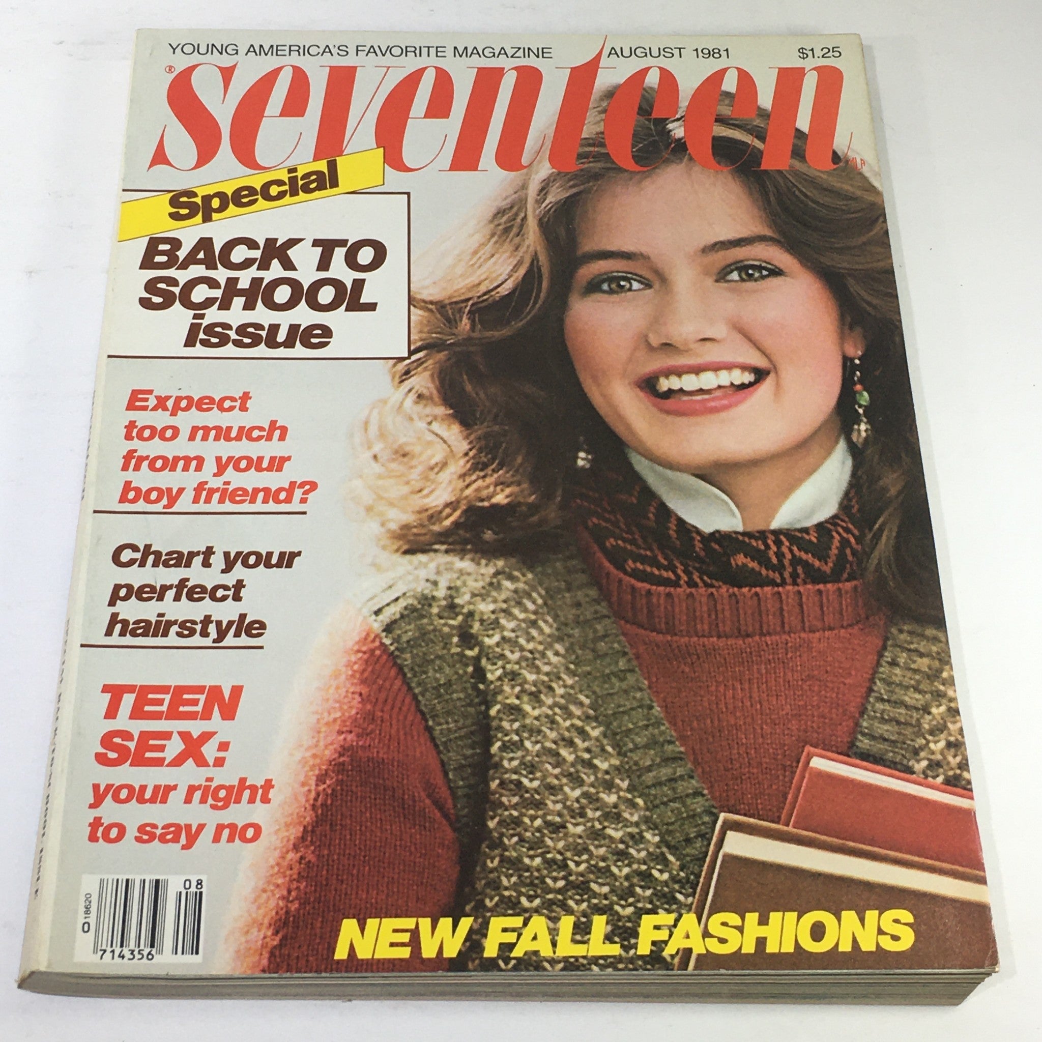 VTG Seventeen Magazine: August 1981 - Christine Brett Cover No Label/Newsstand