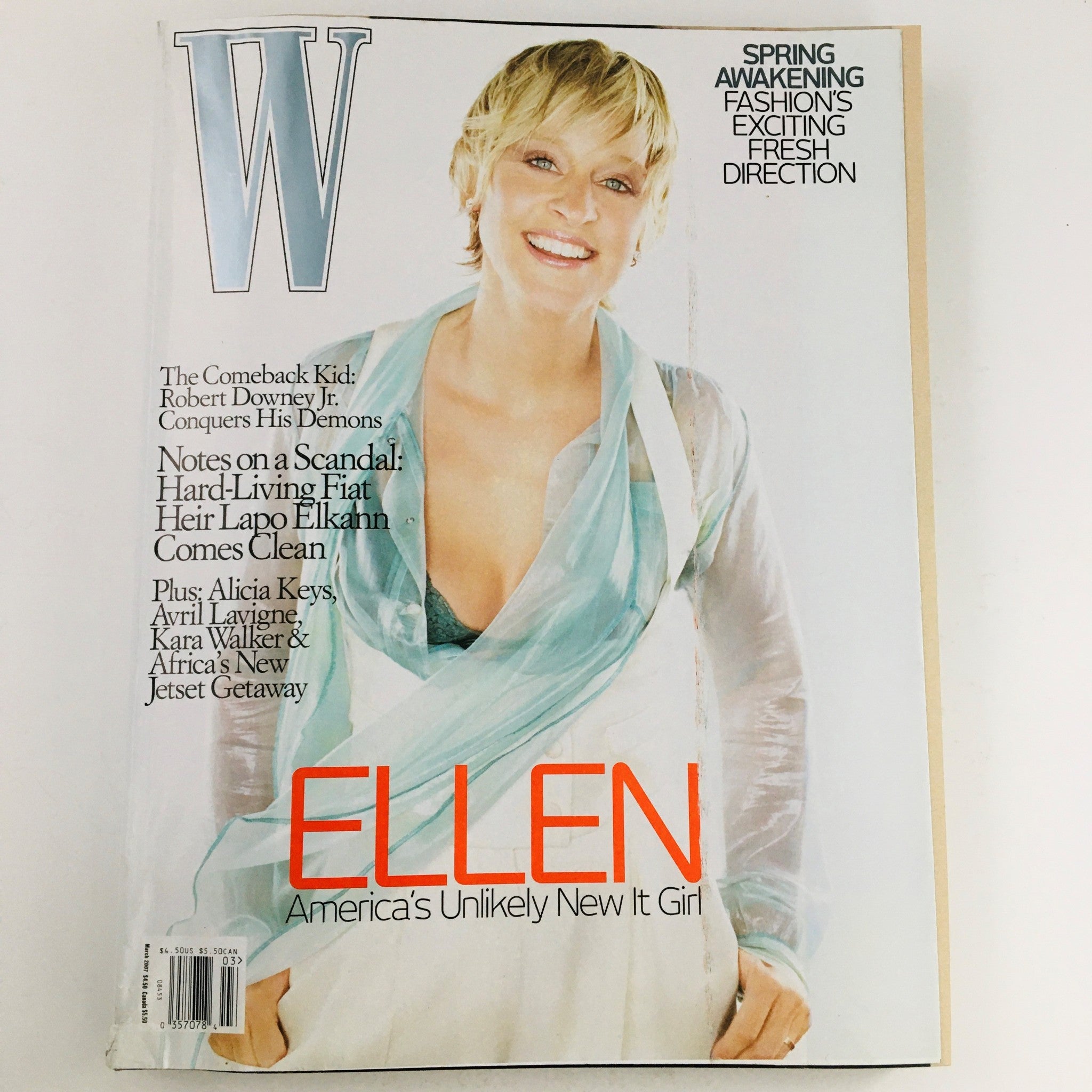 W Magazine March 2007 Ellen DeGeneres America's Unlikely New It Girl, No Label