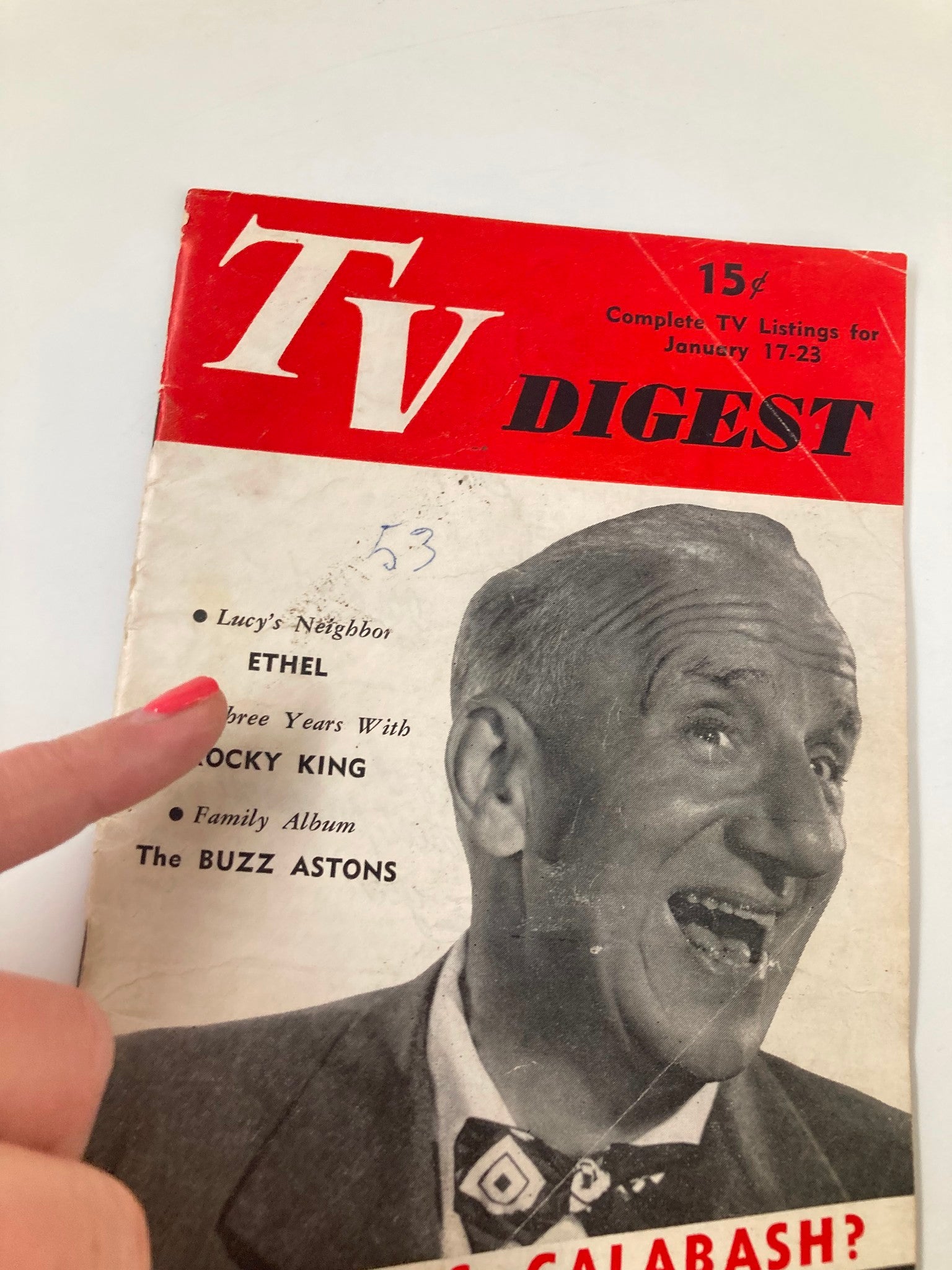 TV Digest Magazine January 17 1953 Rocky King Pittsburgh/Tri State Edition