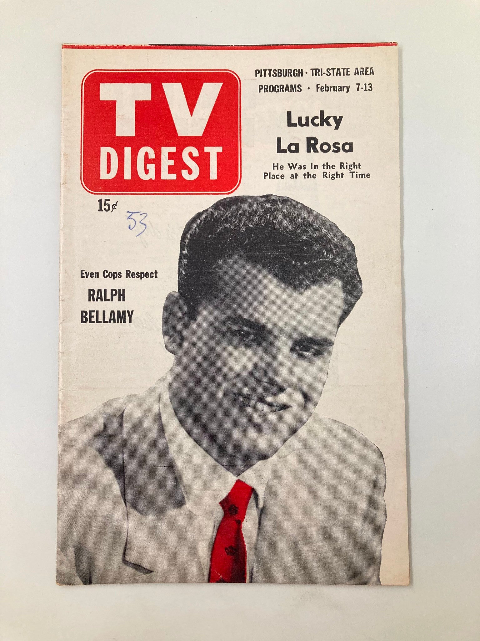 TV Digest Magazine February 7 1953 Ralph Bellamy Pittsburgh/Tri State Edition