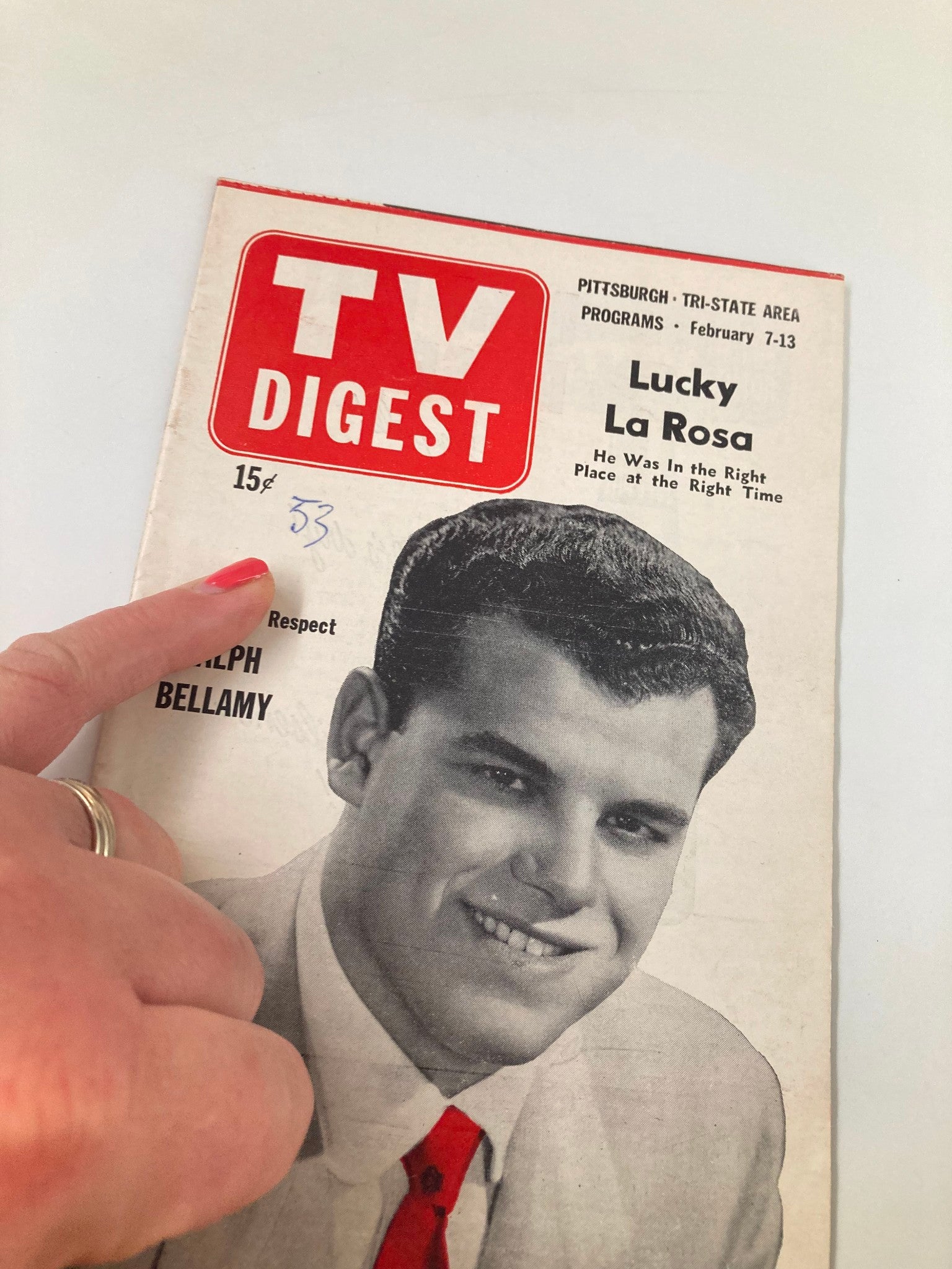 TV Digest Magazine February 7 1953 Ralph Bellamy Pittsburgh/Tri State Edition