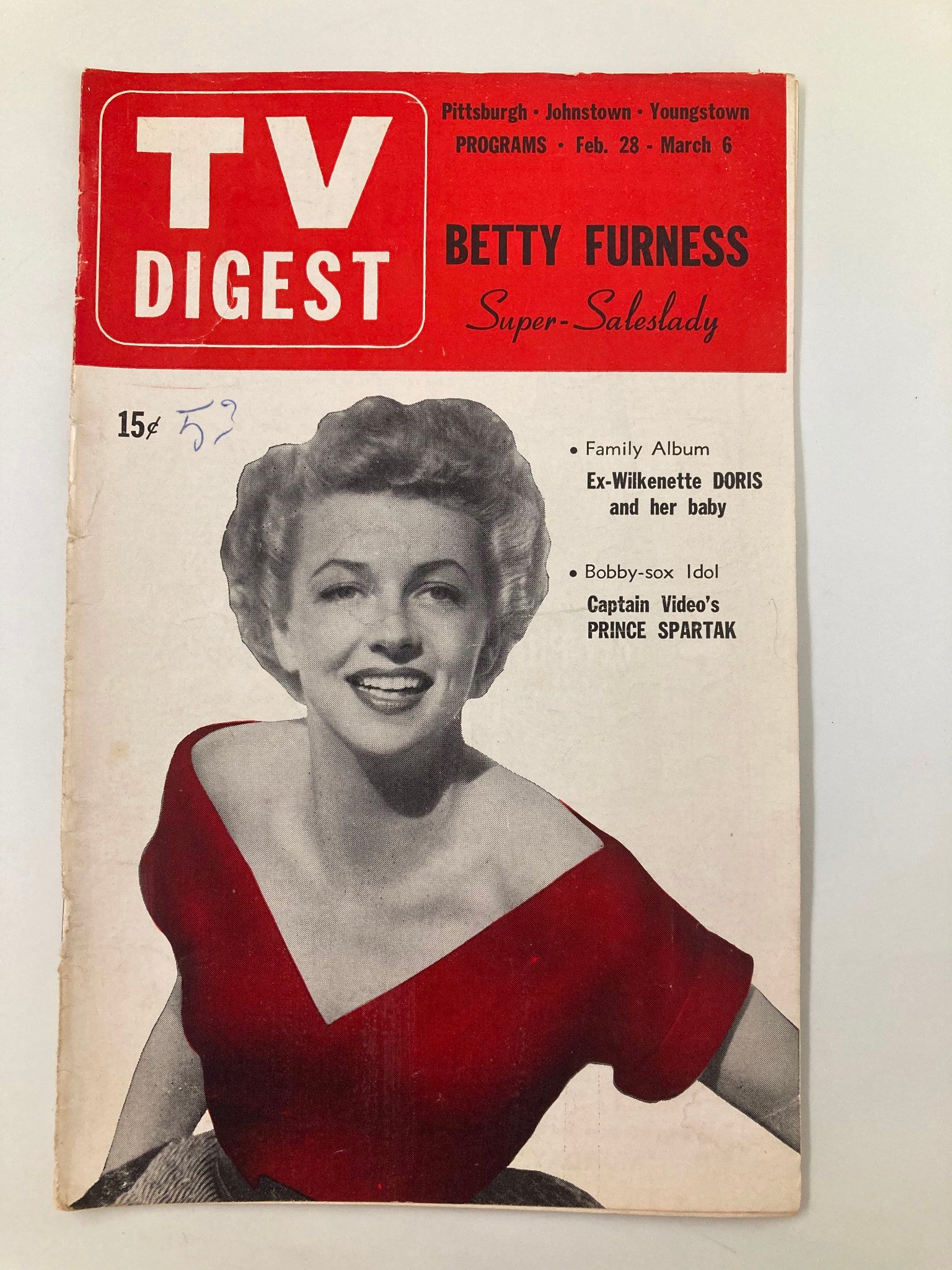 TV Digest Magazine February 28 1953 Doris Day Pittsburgh/Tri State Edition