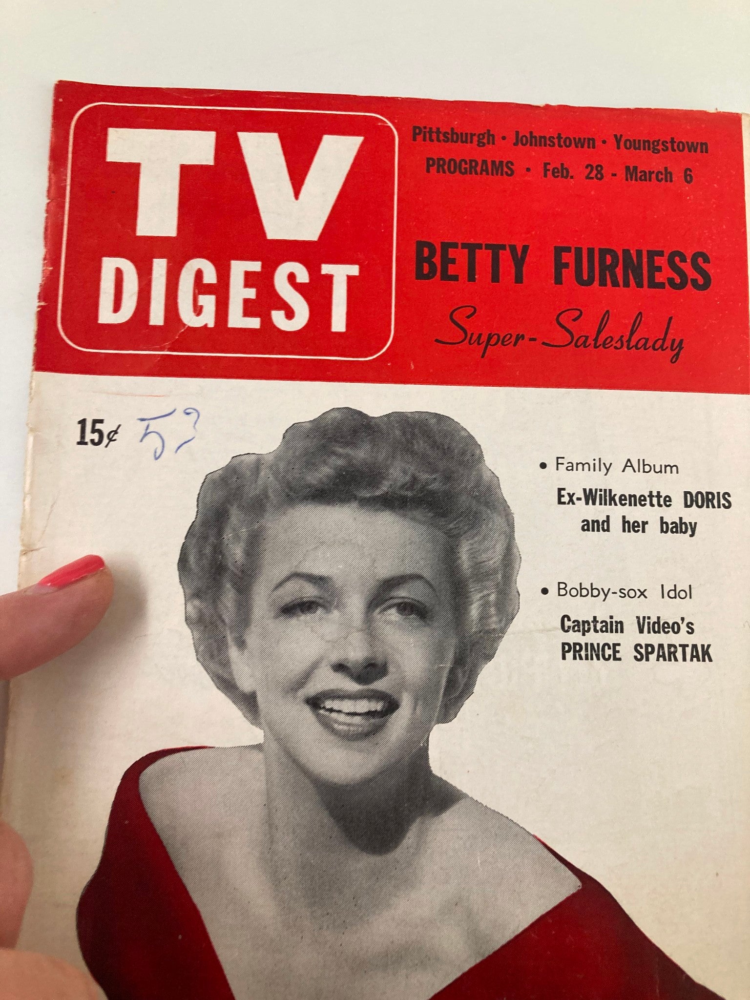 TV Digest Magazine February 28 1953 Doris Day Pittsburgh/Tri State Edition