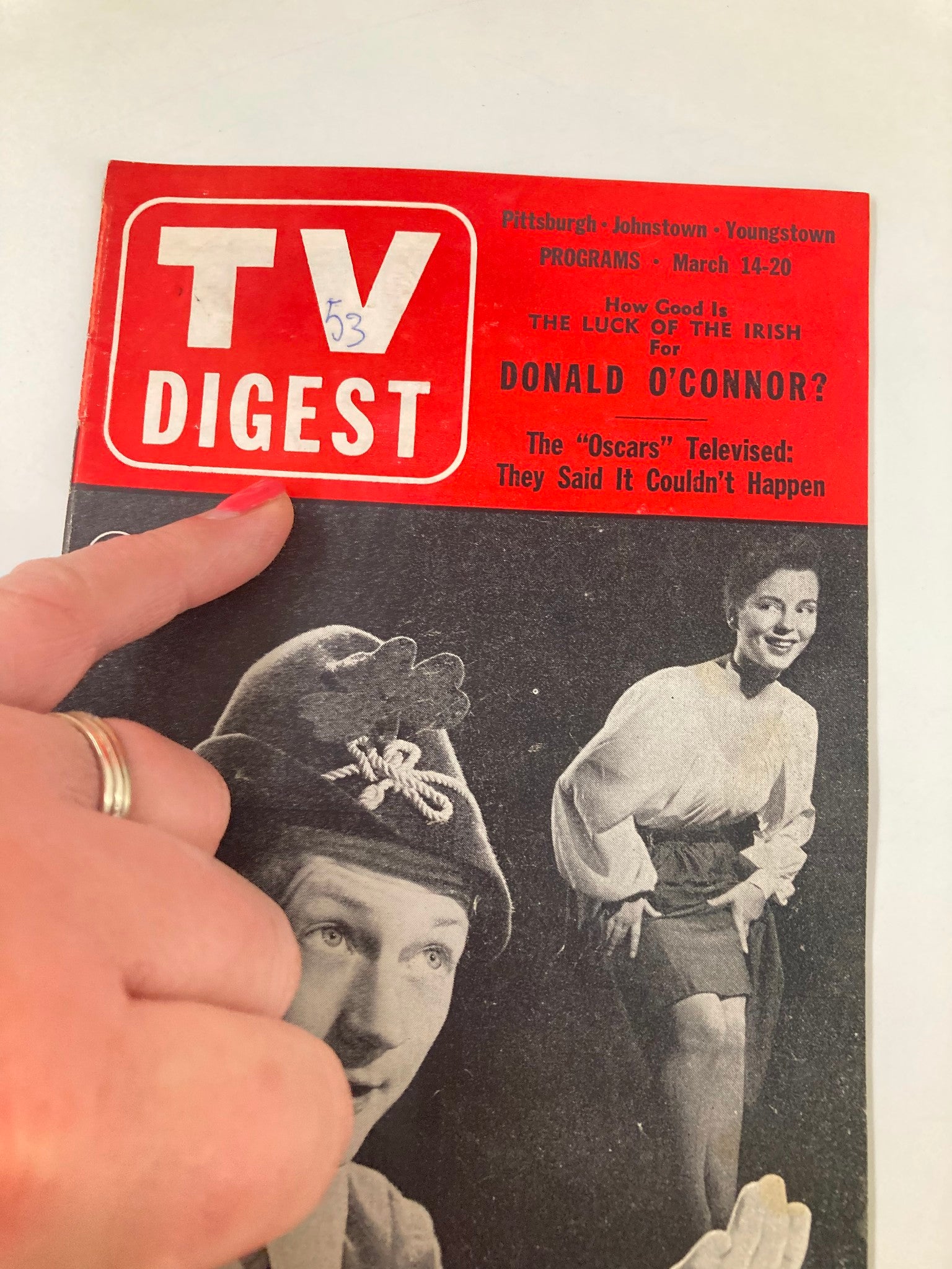 TV Digest Magazine March 14 1953 Donald O'Connor Pittsburgh/Tri State Edition