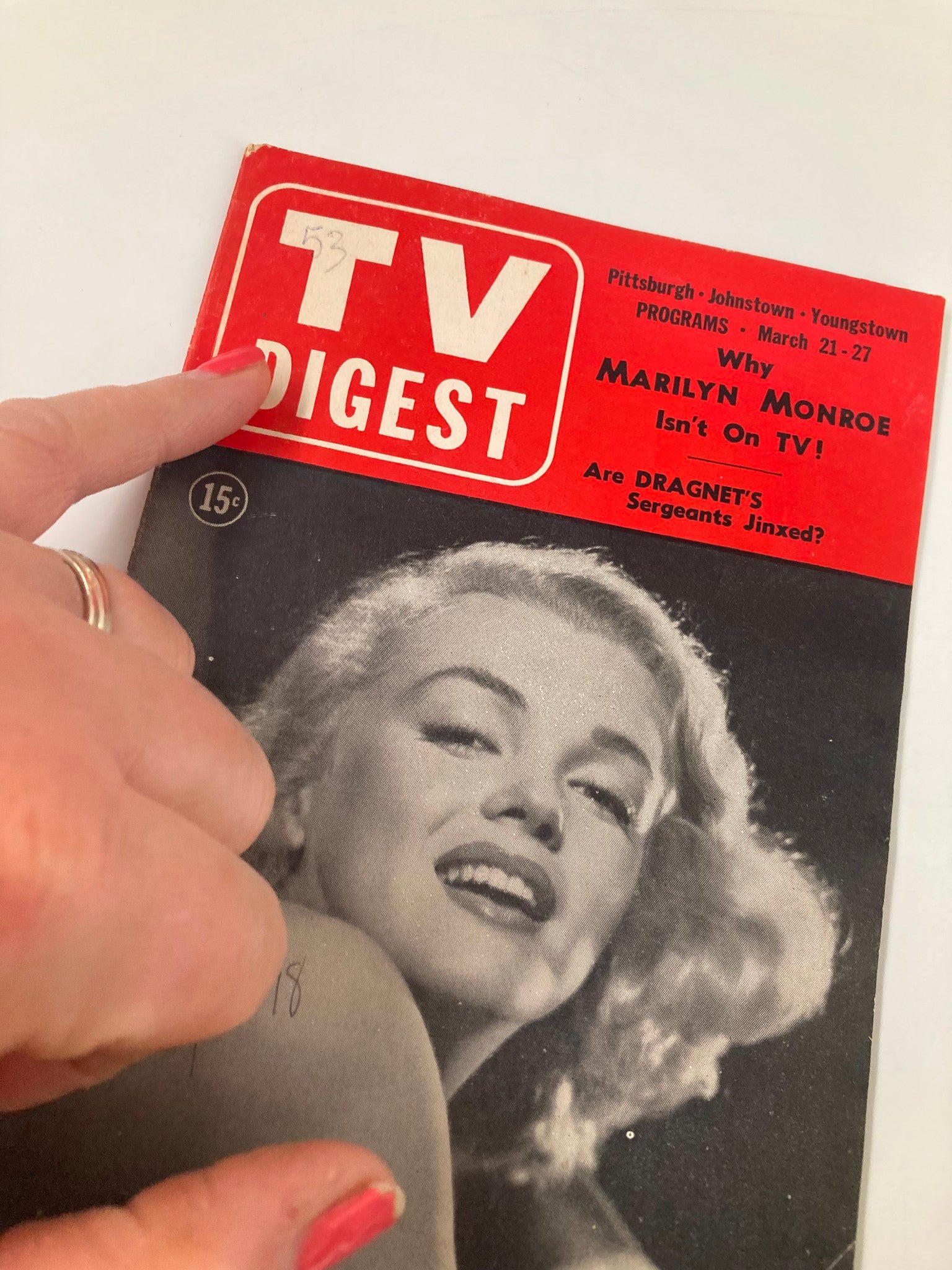 TV Digest Magazine March 21 1953 Marilyn Monroe Pittsburgh/Tri State Edition