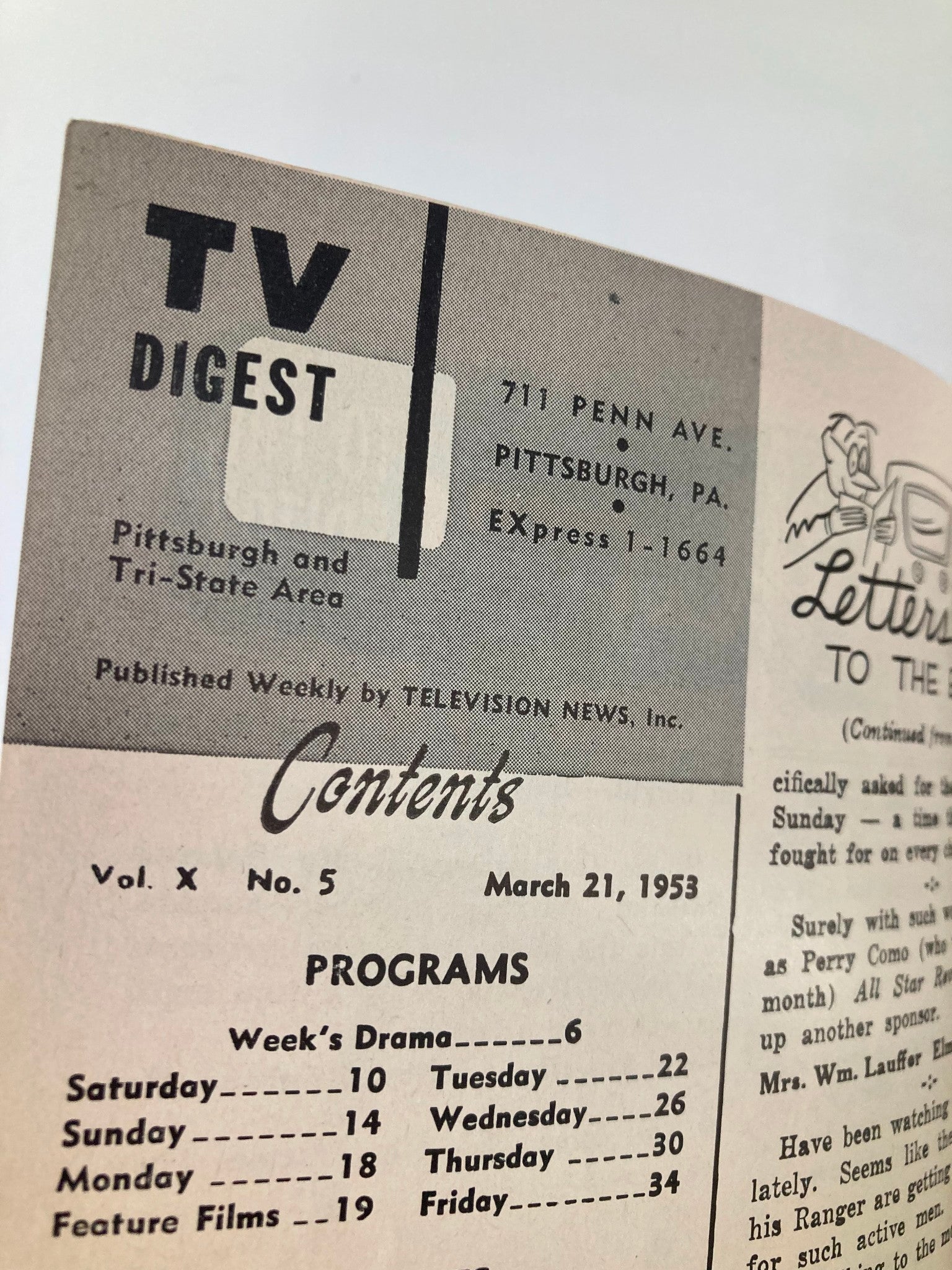 TV Digest Magazine March 21 1953 Marilyn Monroe Pittsburgh/Tri State Edition