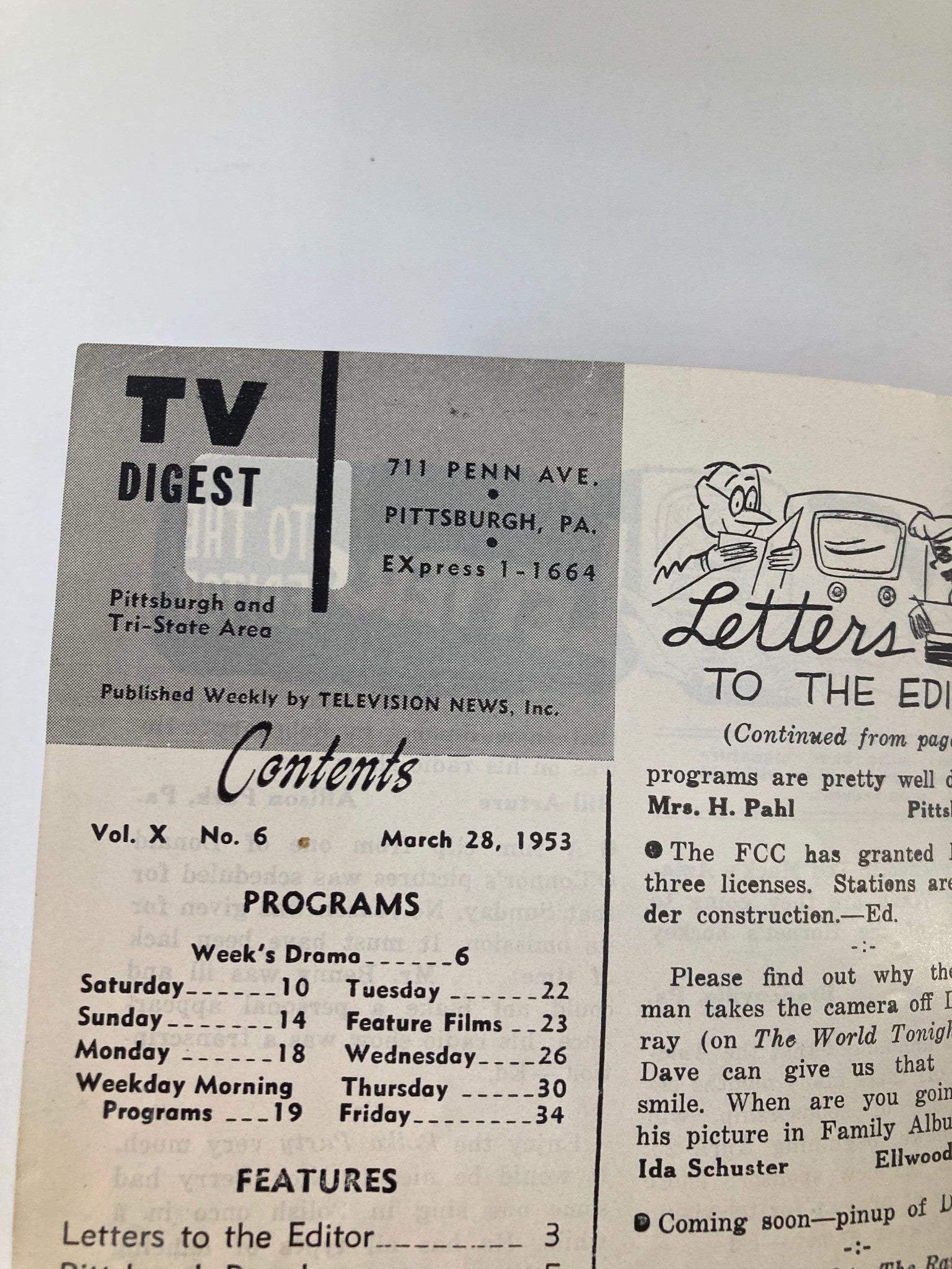 TV Digest Magazine March 28 1953 Jane Wilkens Pittsburgh/Tri State Edition