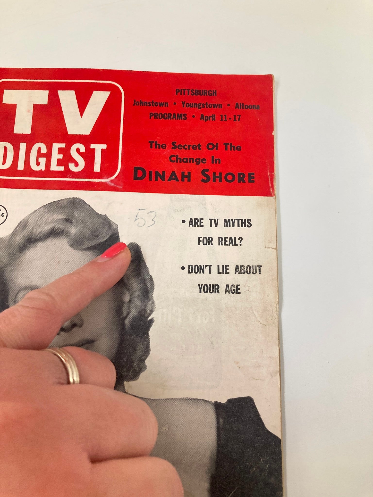 TV Digest Magazine April 11 1953 Dinah Shore Pittsburgh/Tri State Edition