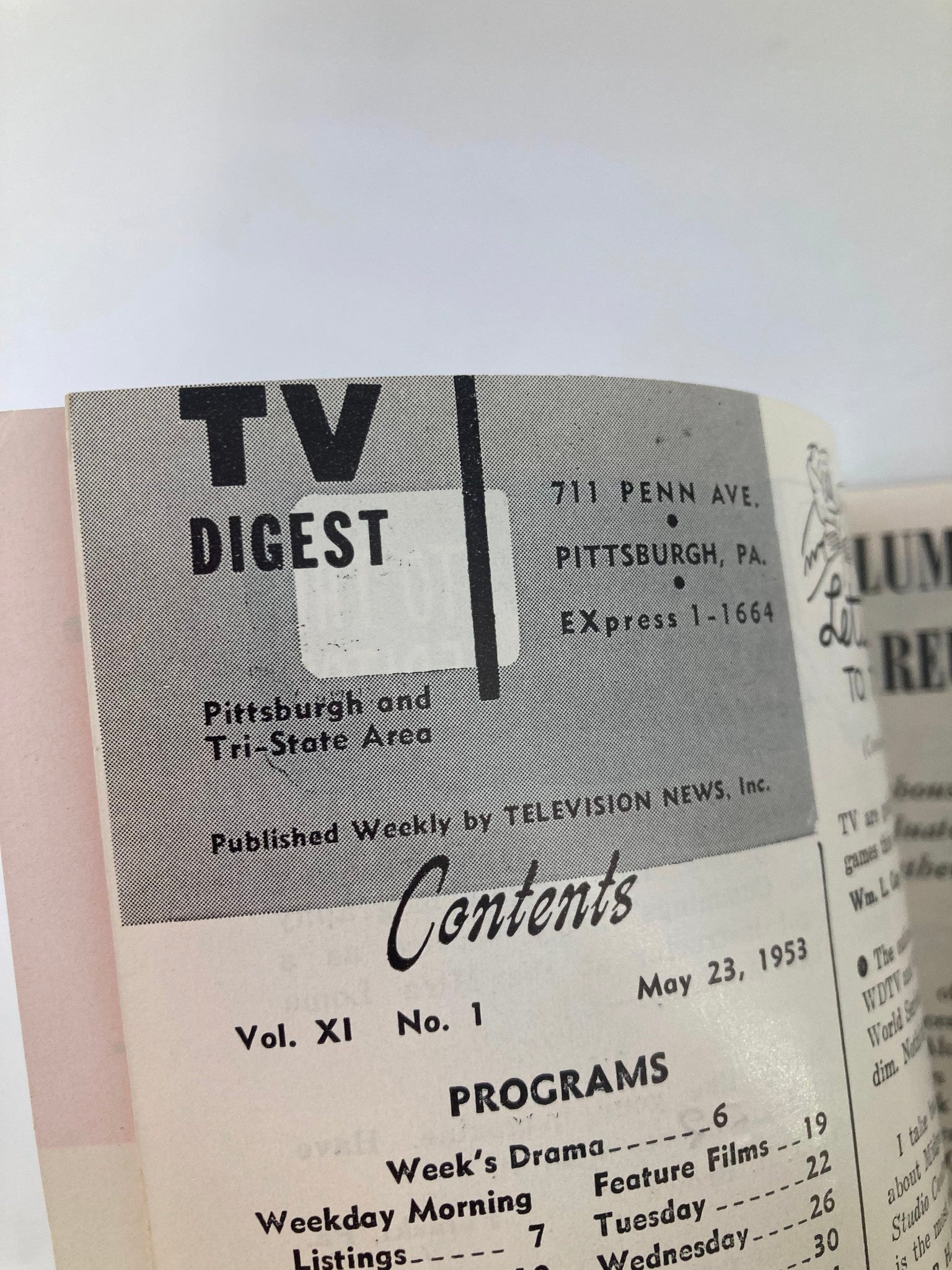 TV Digest Magazine May 23 1953 Elaine Stewart Pittsburgh/Tri State Edition