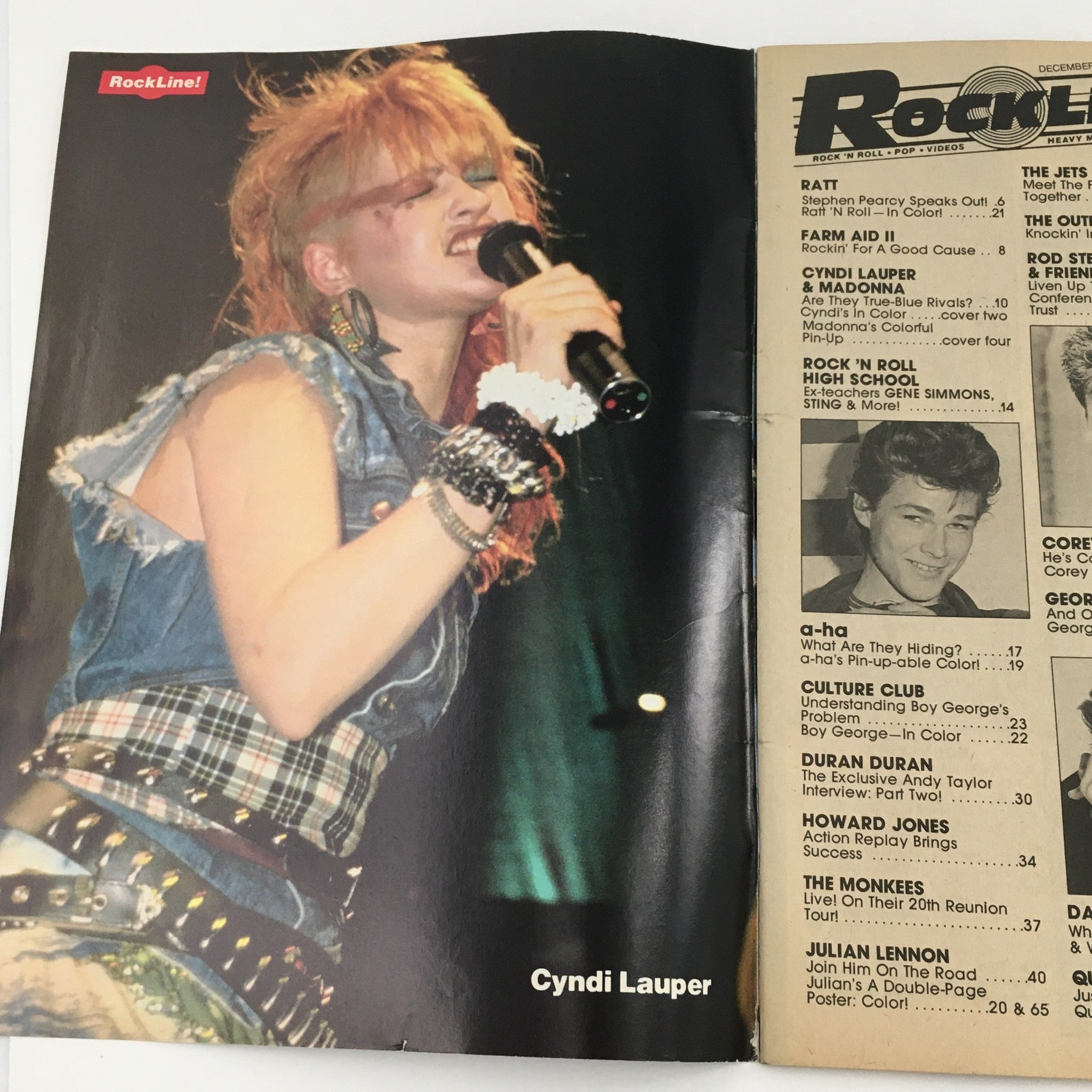 16 Magazine Rockline! December 1986 A-Ha! & Madonna & Corey Heart, No Label VG