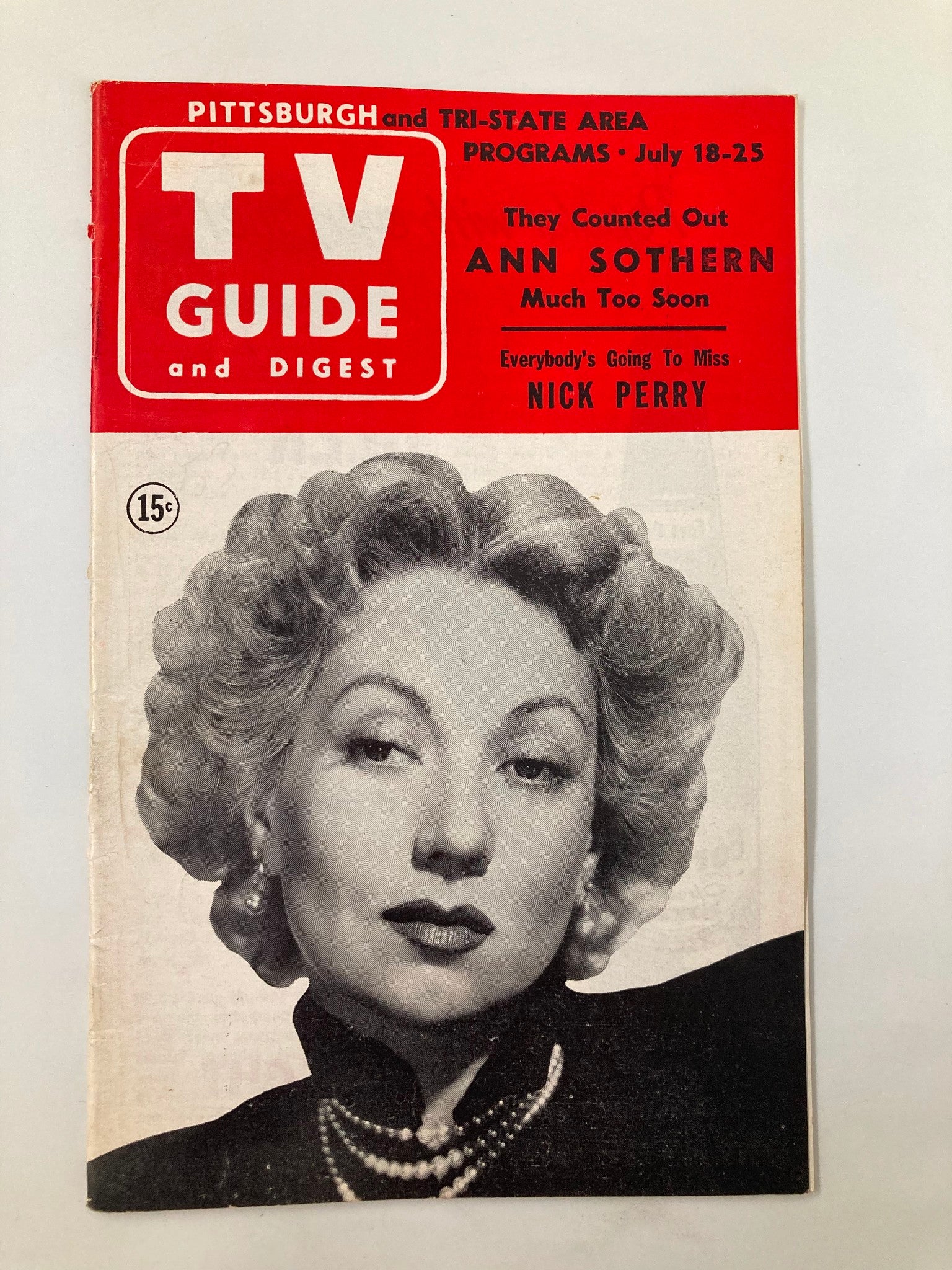 TV Digest Magazine July 18 1953 Ann Sothern Pittsburgh/Tri State Edition