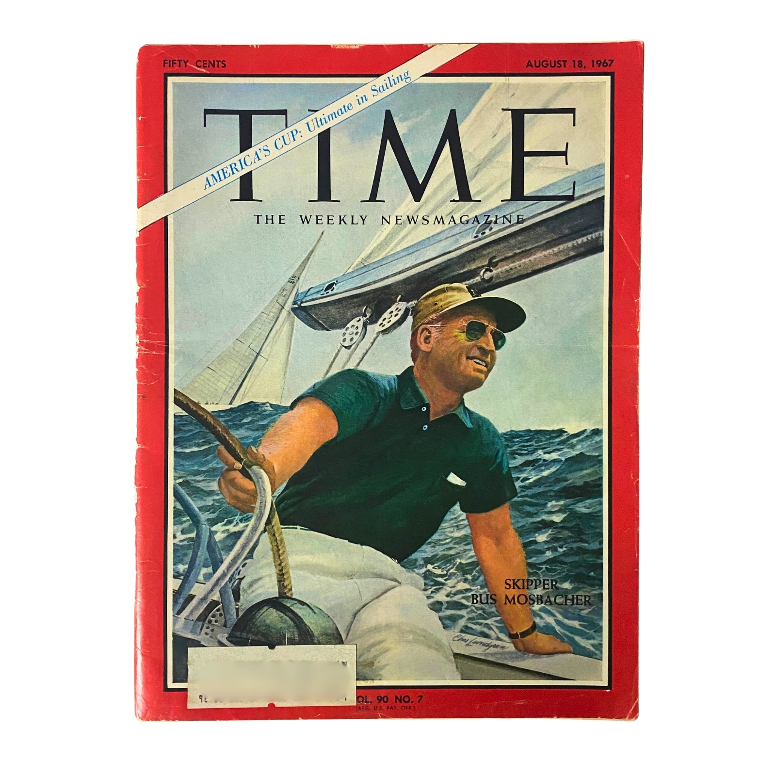 Cover of Time Magazine dated August 18, 1967, featuring Skipper Bus Mosbacher and highlighting competitive sailing.