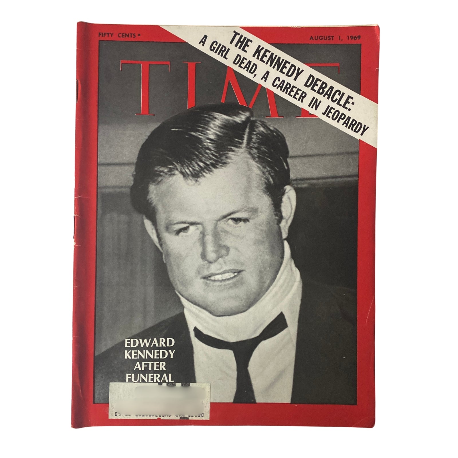Time Magazine cover from August 1, 1969 featuring Edward Kennedy after funeral, highlighting the Kennedy family legacy and political impact.
