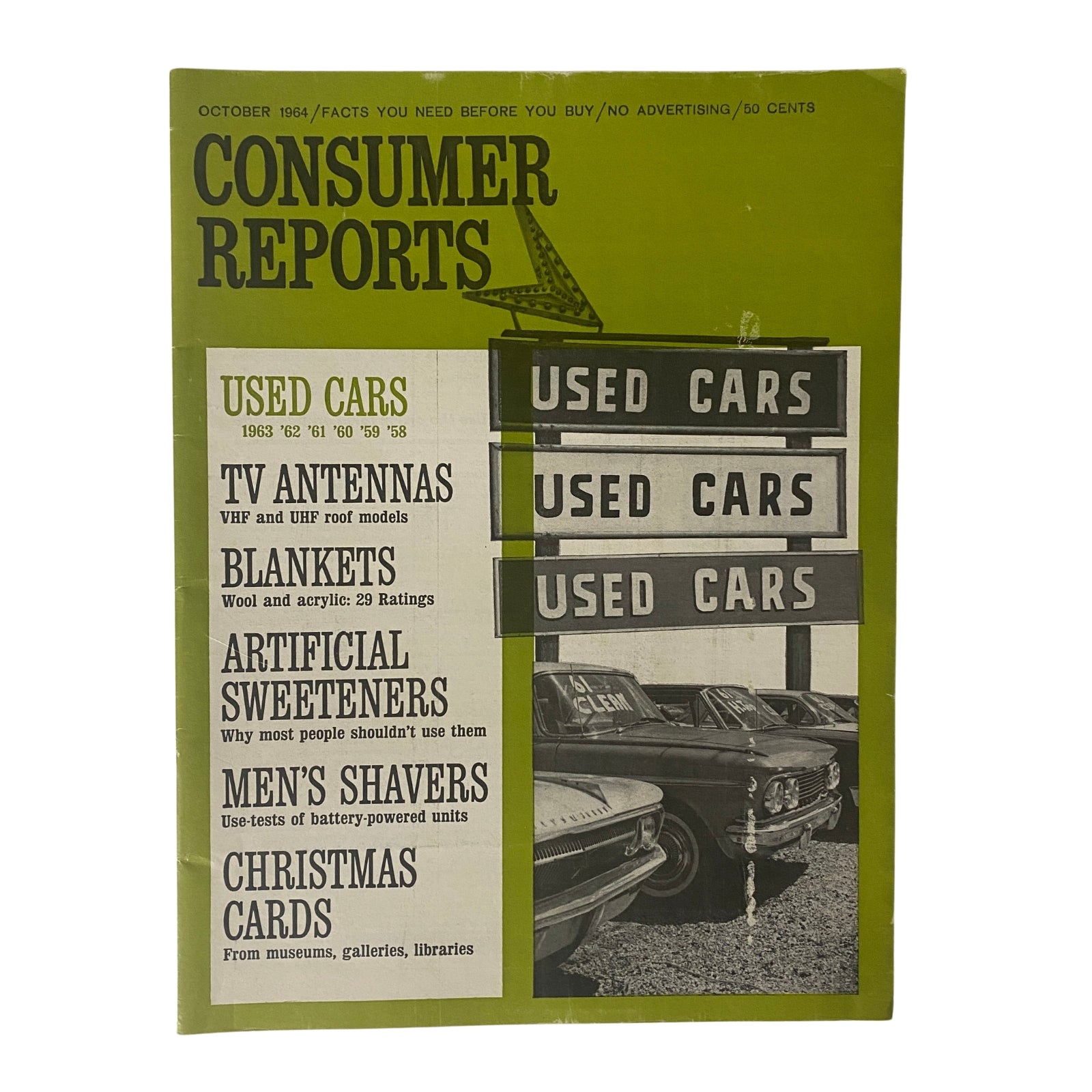 Consumer Reports Magazine October 1964 Used Cars 1958-1963 No Label