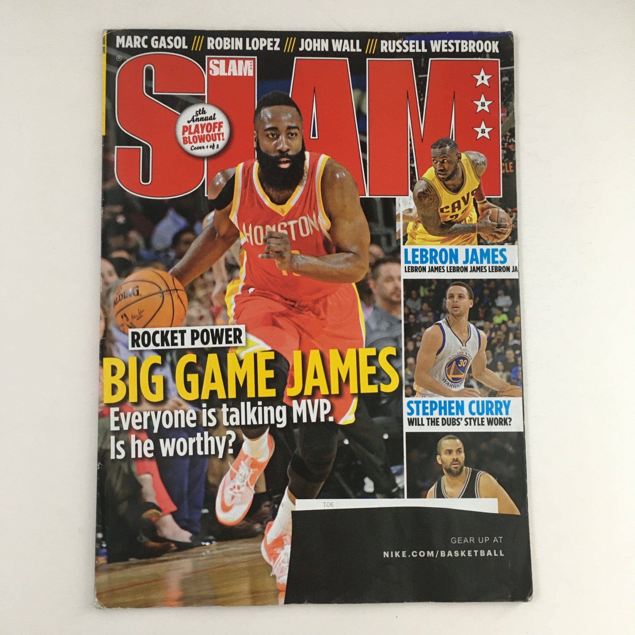 Slam Magazine June 2015 #188 James Harden & LeBron James, Includes Poster Inside