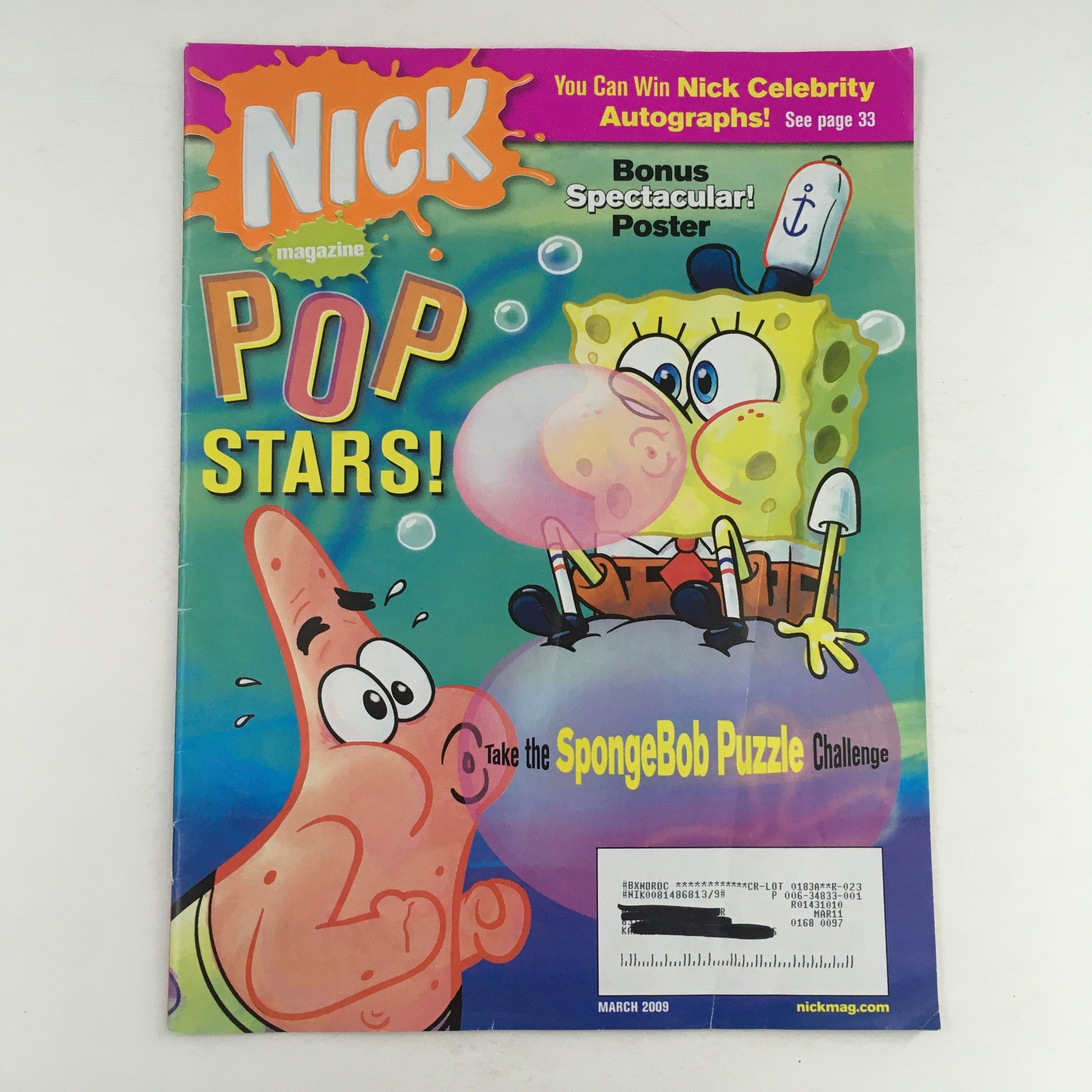 Nick Magazine March 2009 SpongeBob SquarePants & Patrick Star Puzzle Challenge