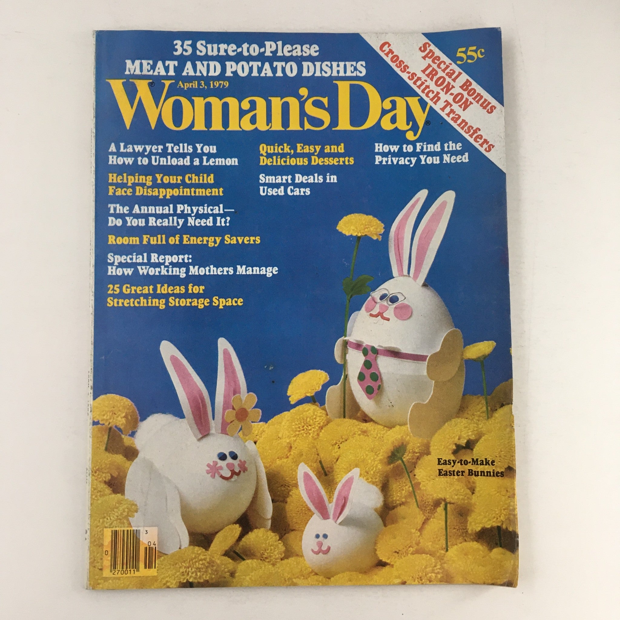 Woman's Day Magazine April 3 1979 East-to-Make Easter Bunnies, No Label