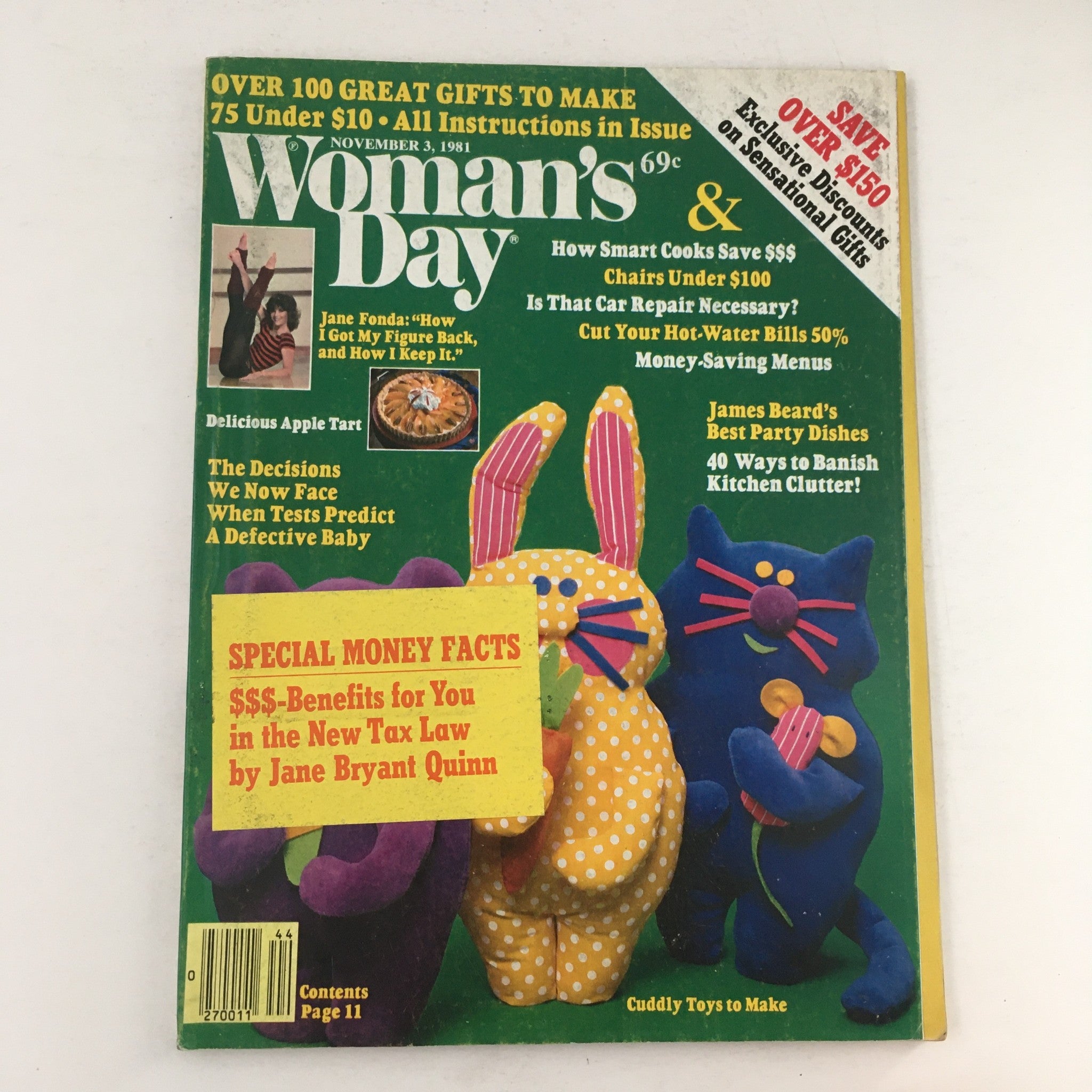 Woman's Day Magazine November 3 1981 James Beard's Best Party Dishes, No Label