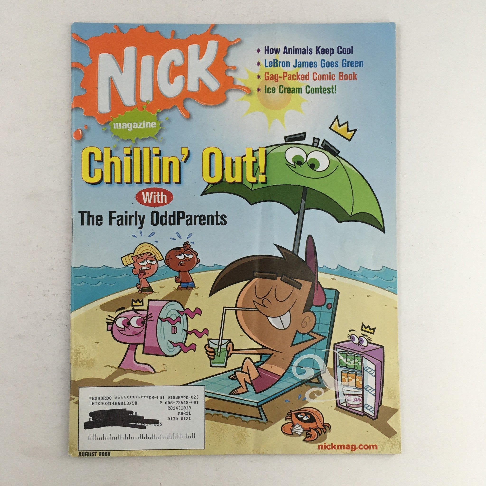 Nick Magazine August 2008 Chillin' Out with The Fairly Oddparents, VG