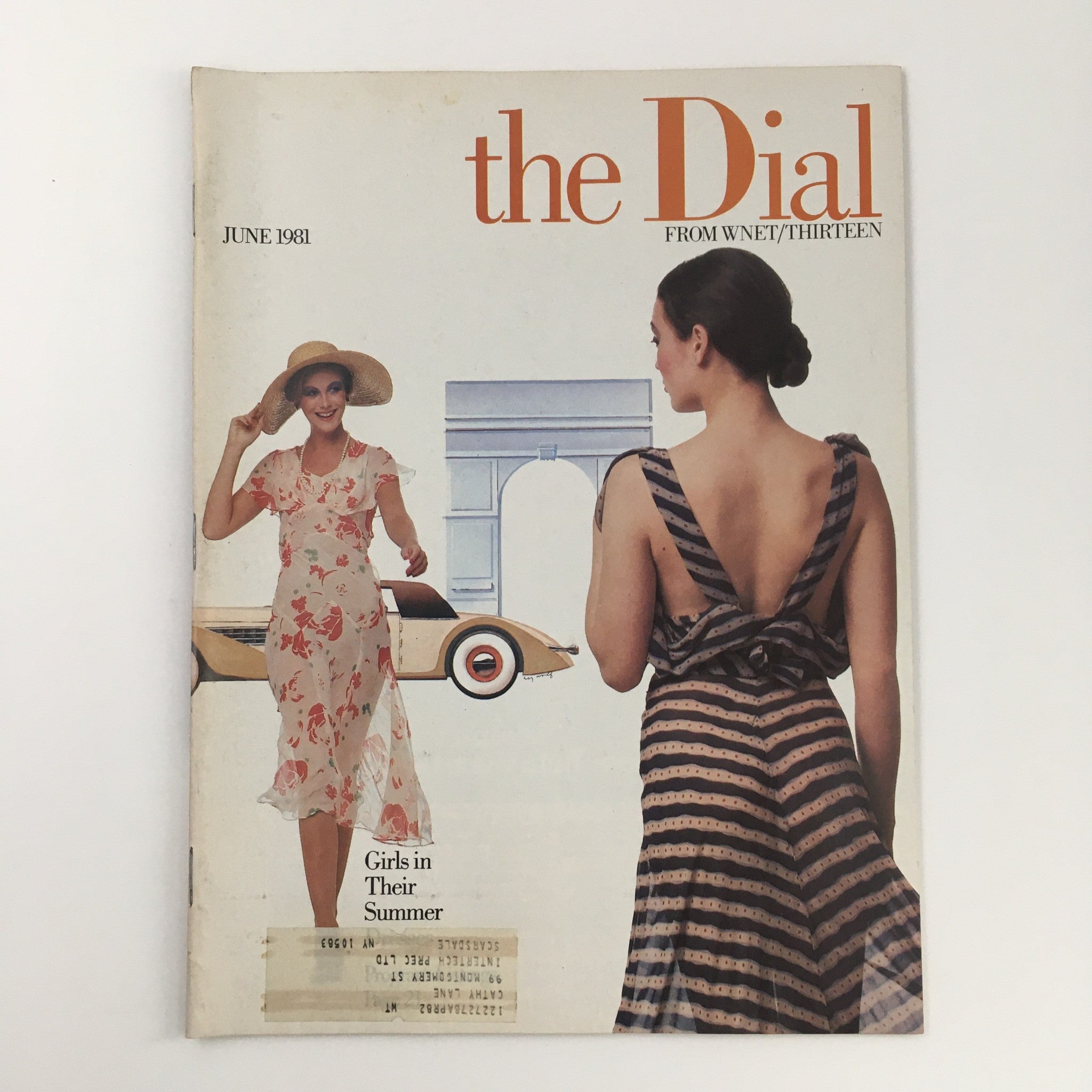 The Dial Magazine June 1981 cover featuring girls in summer dresses with a vintage car background, showcasing the fashion trends of the early 1980s.