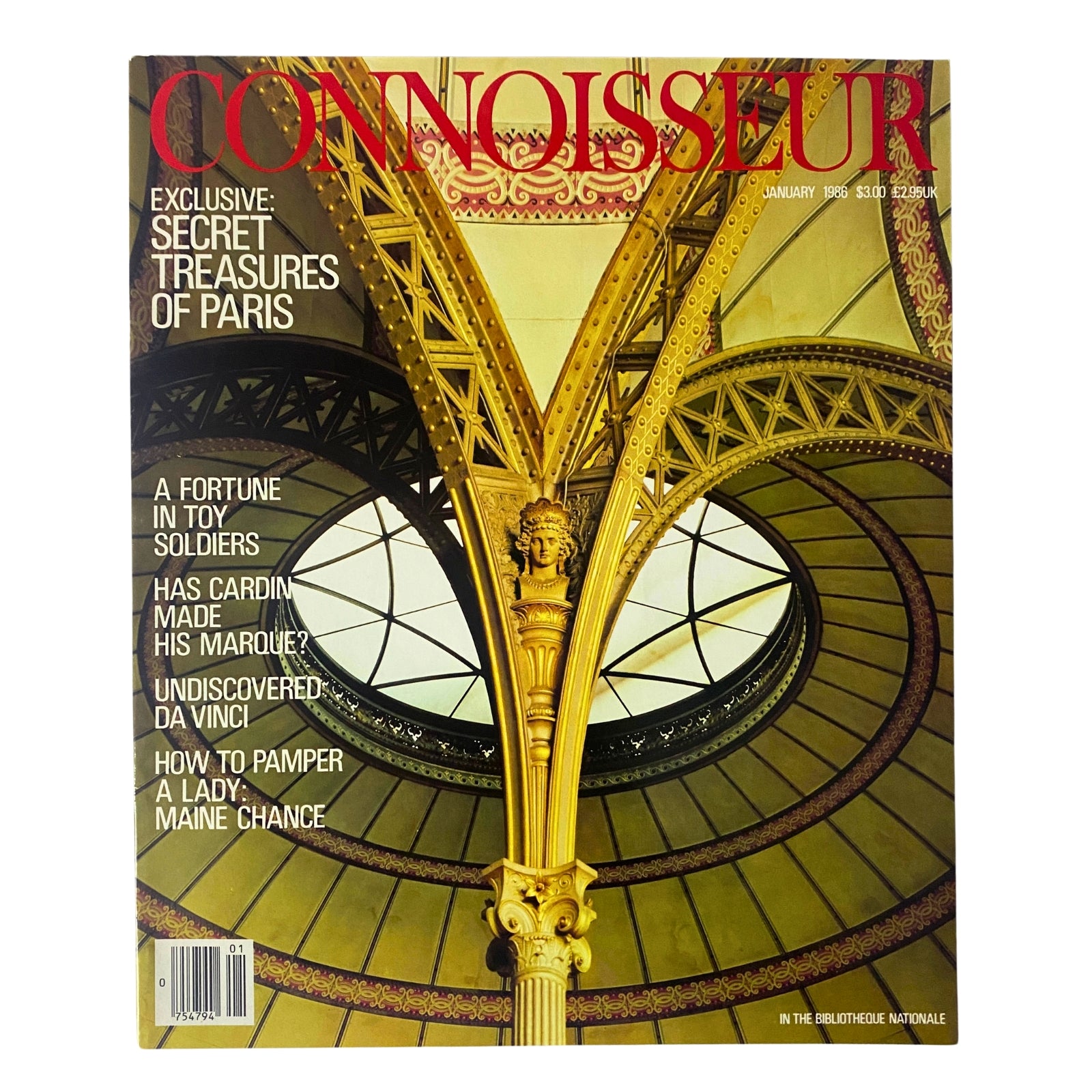 Connoisseur Magazine January 1986 Secret Treasures of Paris No Label VG