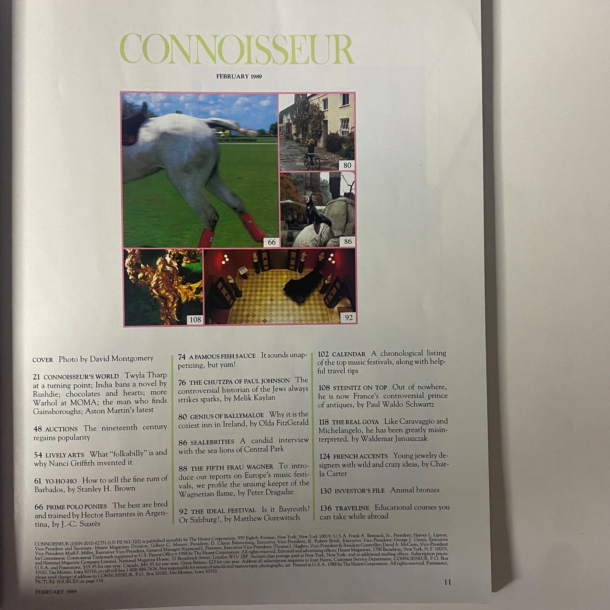 Connoisseur Magazine February 1989 France's Prince of Antiques No Label VG