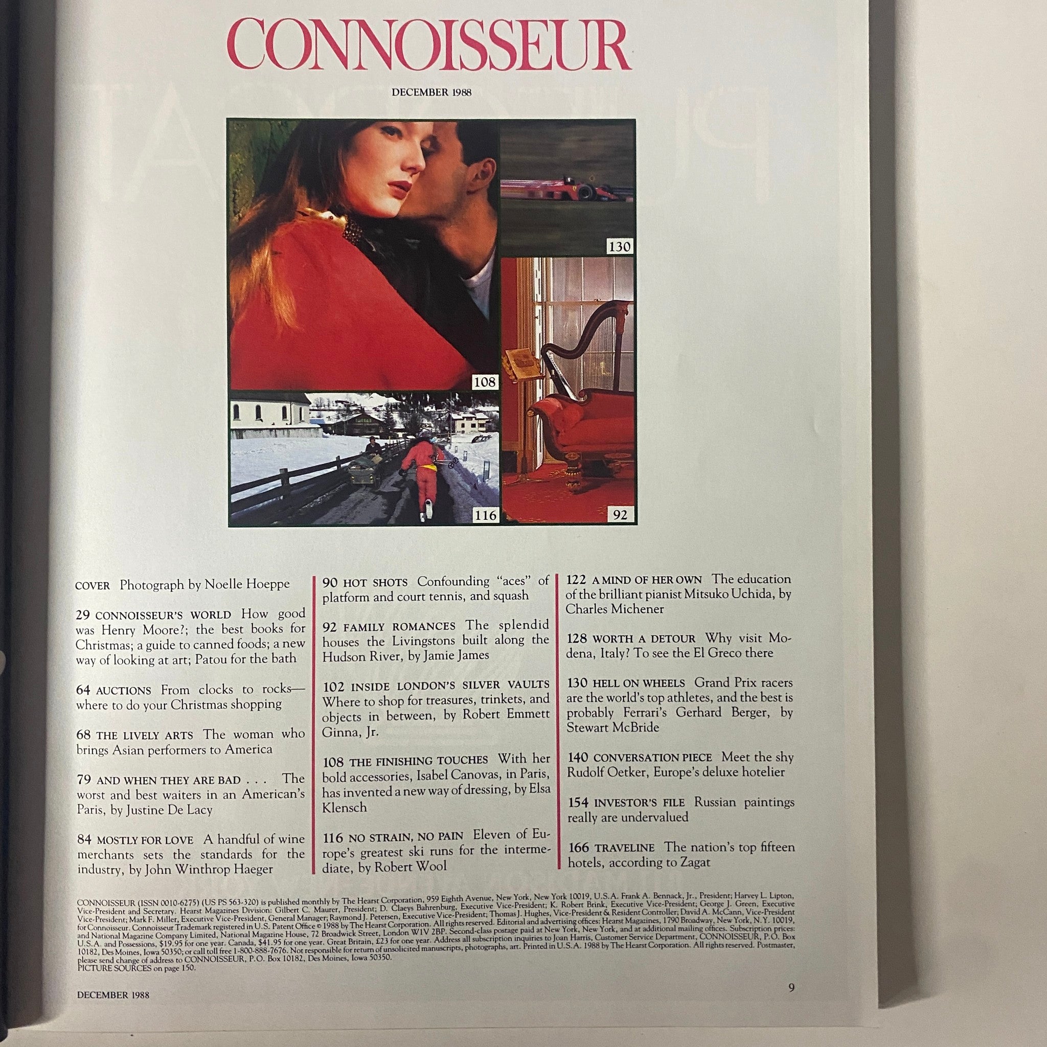 Connoisseur Magazine December 1988 Designer Isabel Canovas No Label VG