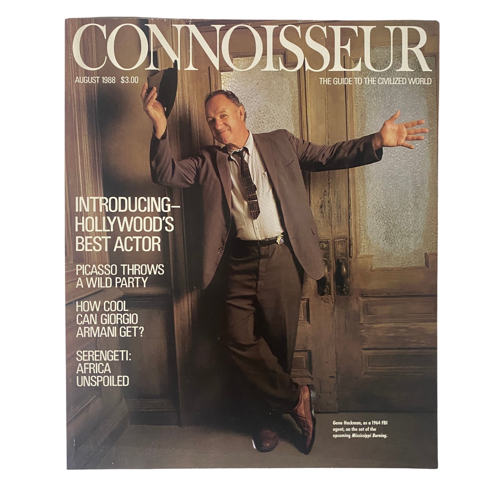 Connoisseur Magazine August 1988 Gene Hackman, Mississippi Burning No Label VG